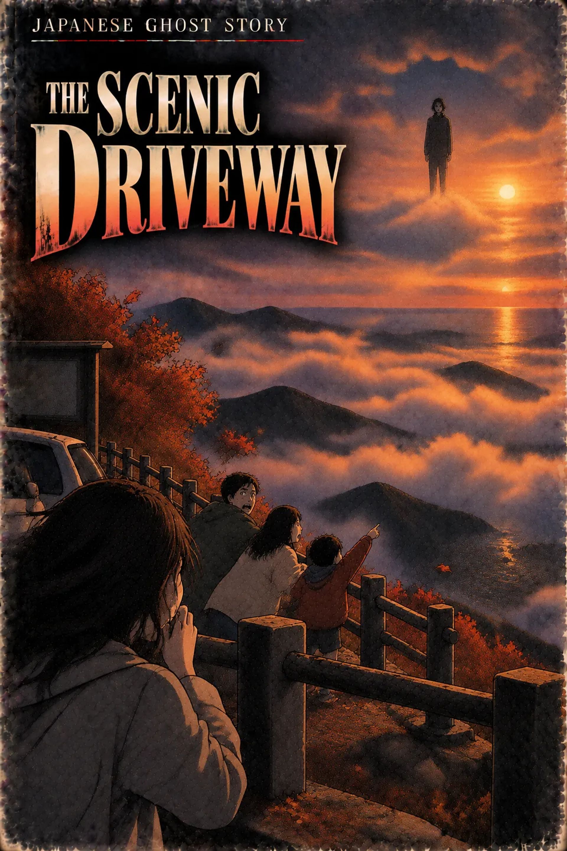 Japanese Ghost Story illustration "title: The Scenic Driveway"