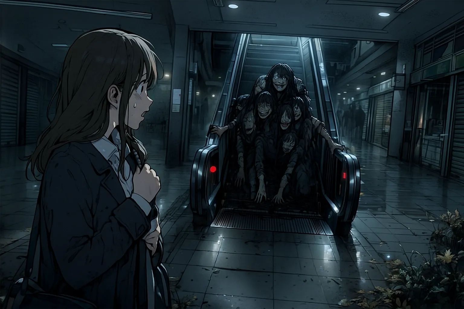 Japanese Ghost Story illustration "title: Closing Announcement"