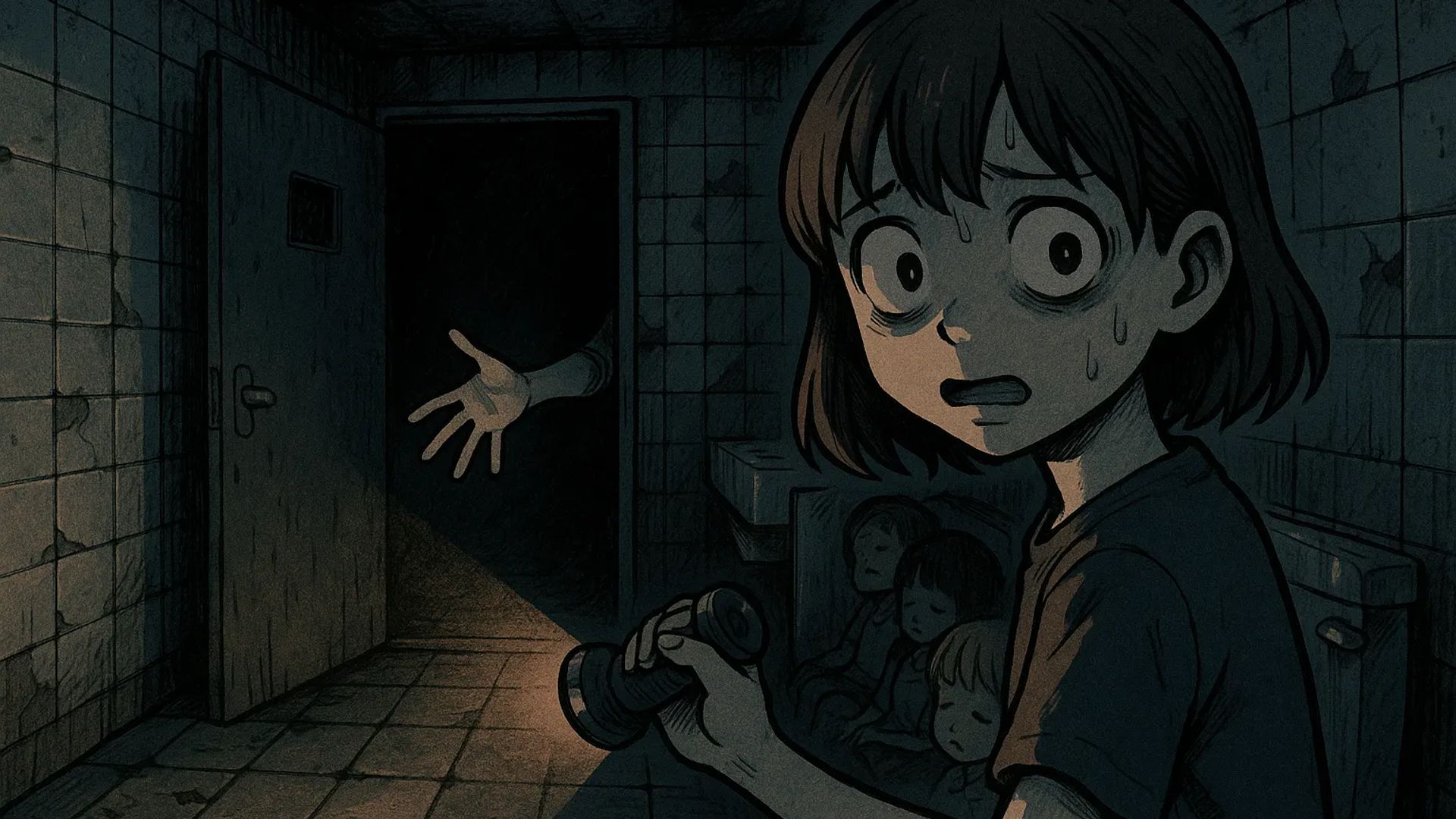 Japanese Ghost Story illustration "title: The Hanako-san Who Calls"