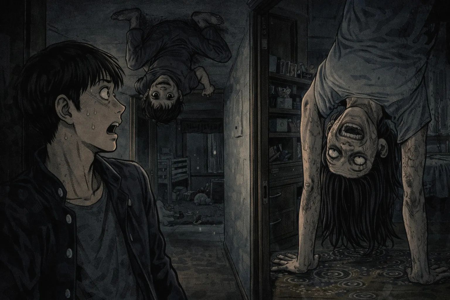 Japanese Ghost Story illustration "title: The Cousin’s Misfortune"