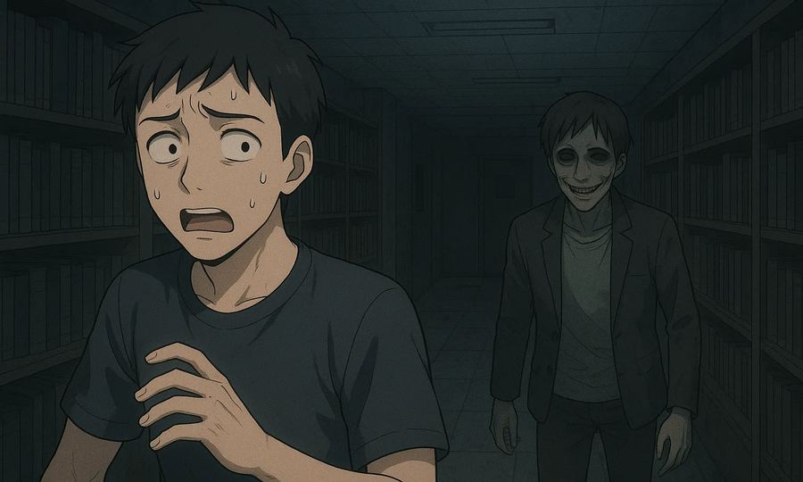 深夜の図書館