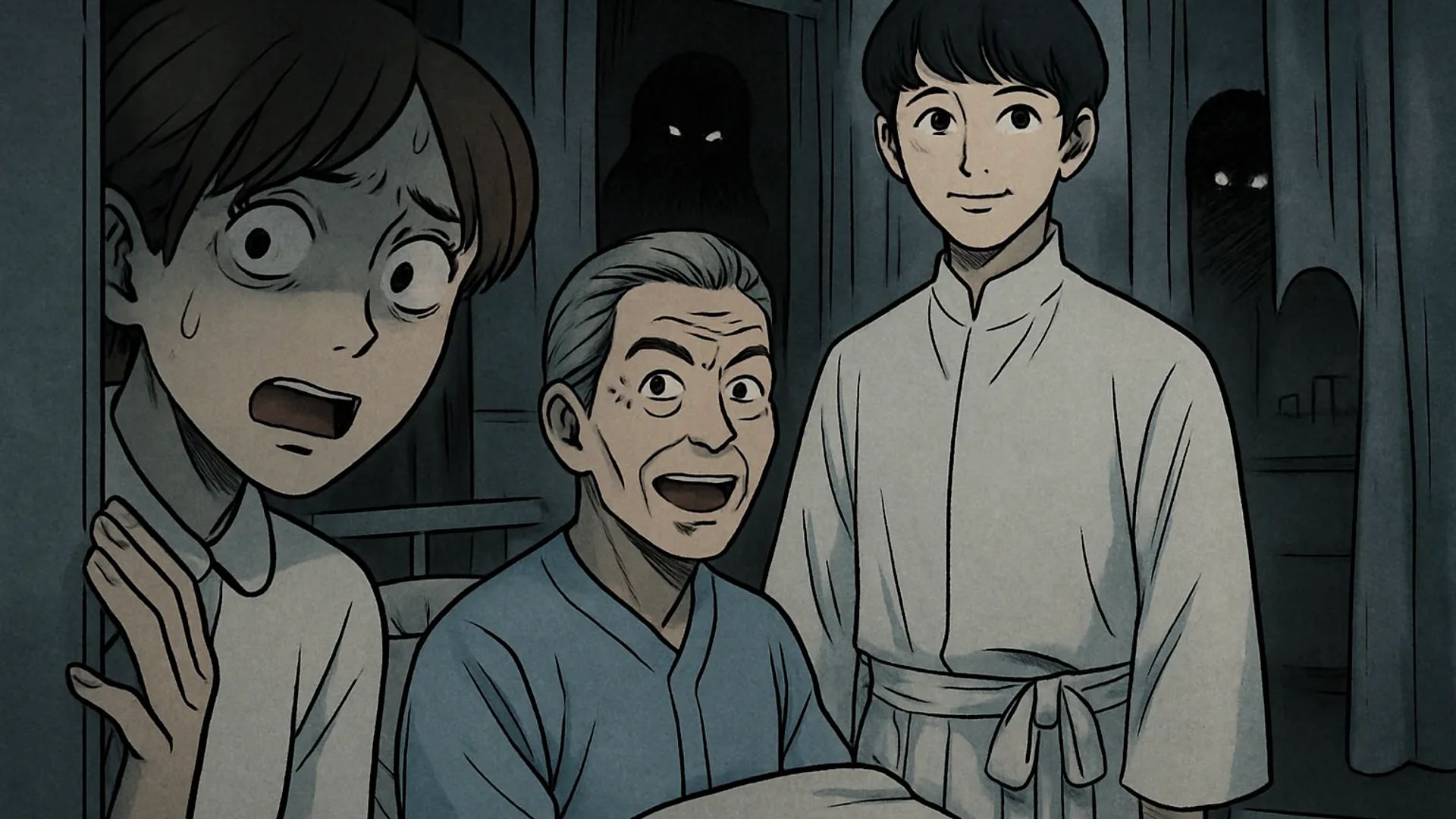 Japanese Ghost Story illustration "title: The Former Director's Contract"