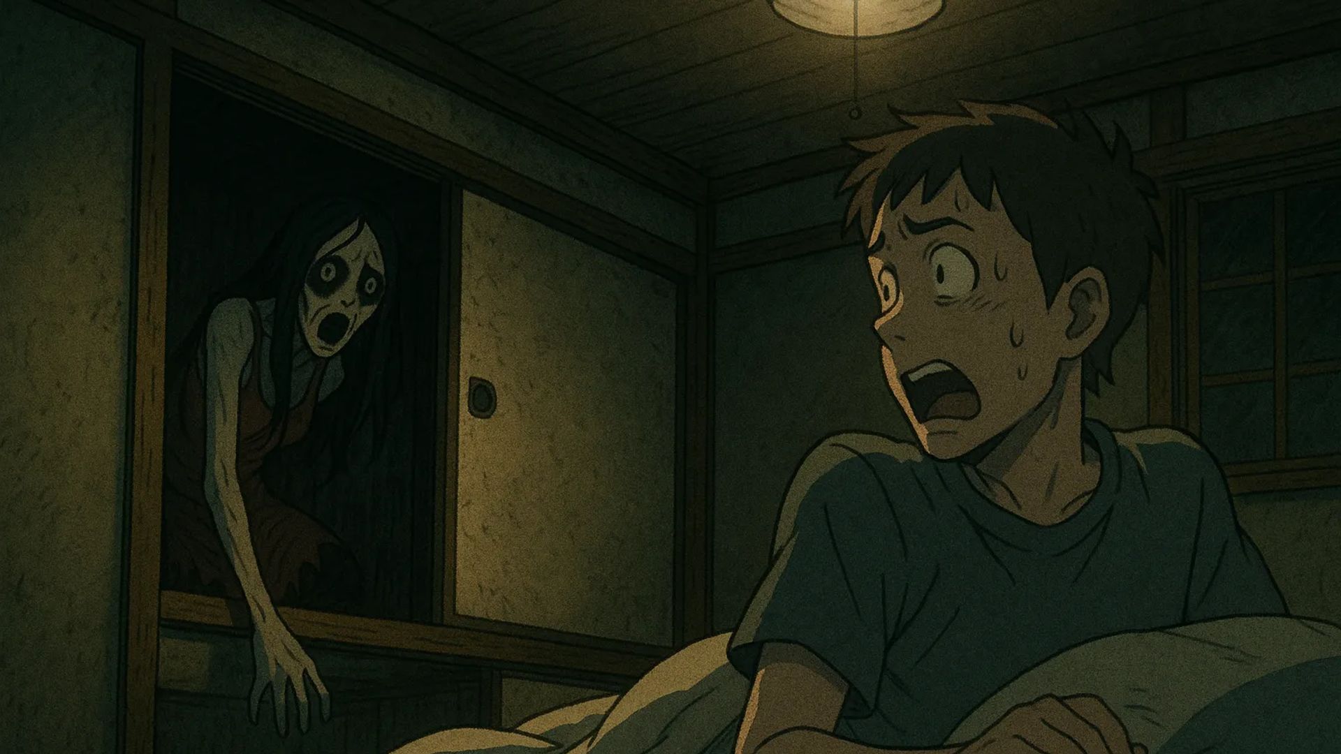 Japanese Ghost Story illustration "title: You felt sorry for me"