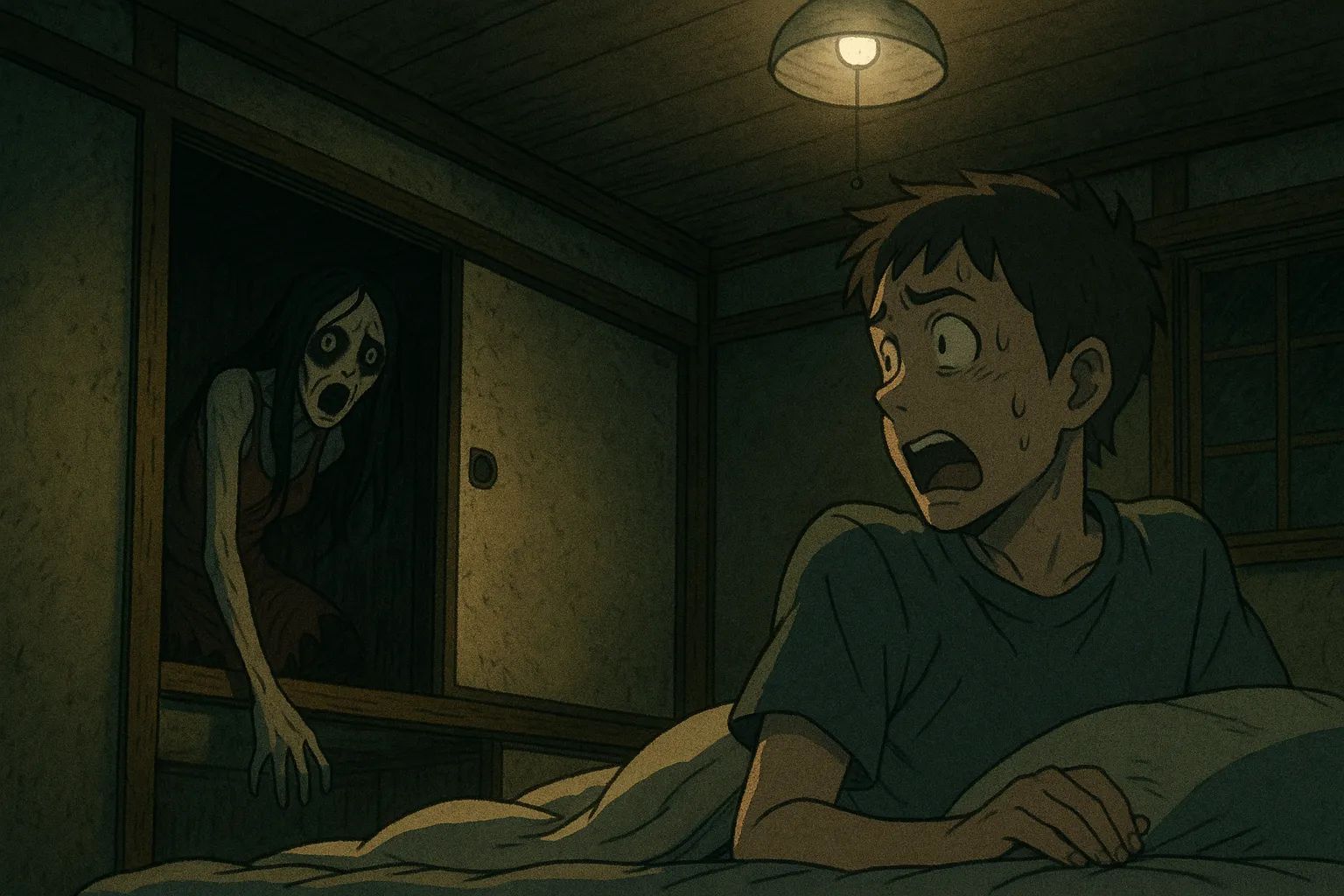 Japanese Ghost Story illustration "title: You felt sorry for me"