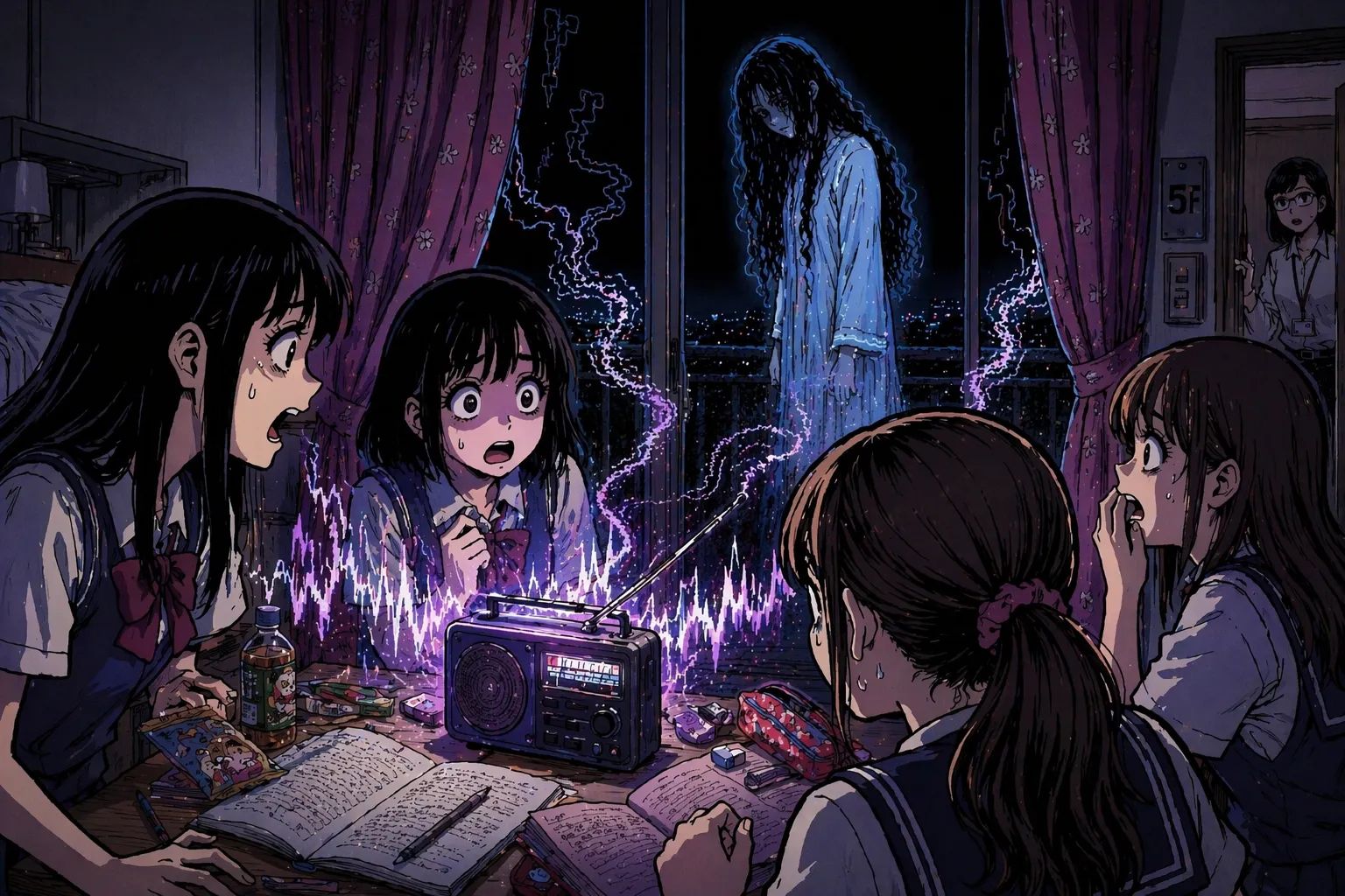 Japanese Ghost Story illustration "title: The Study Camp"