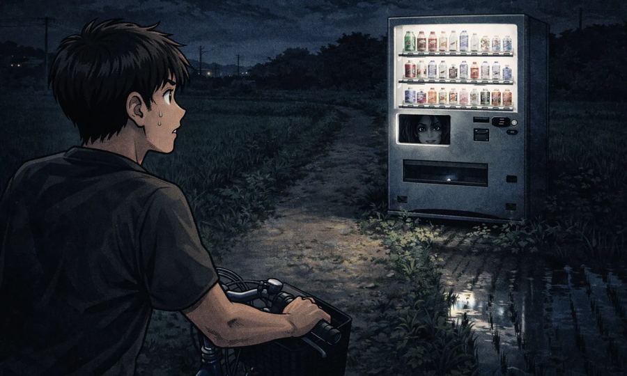道の外れの自販機