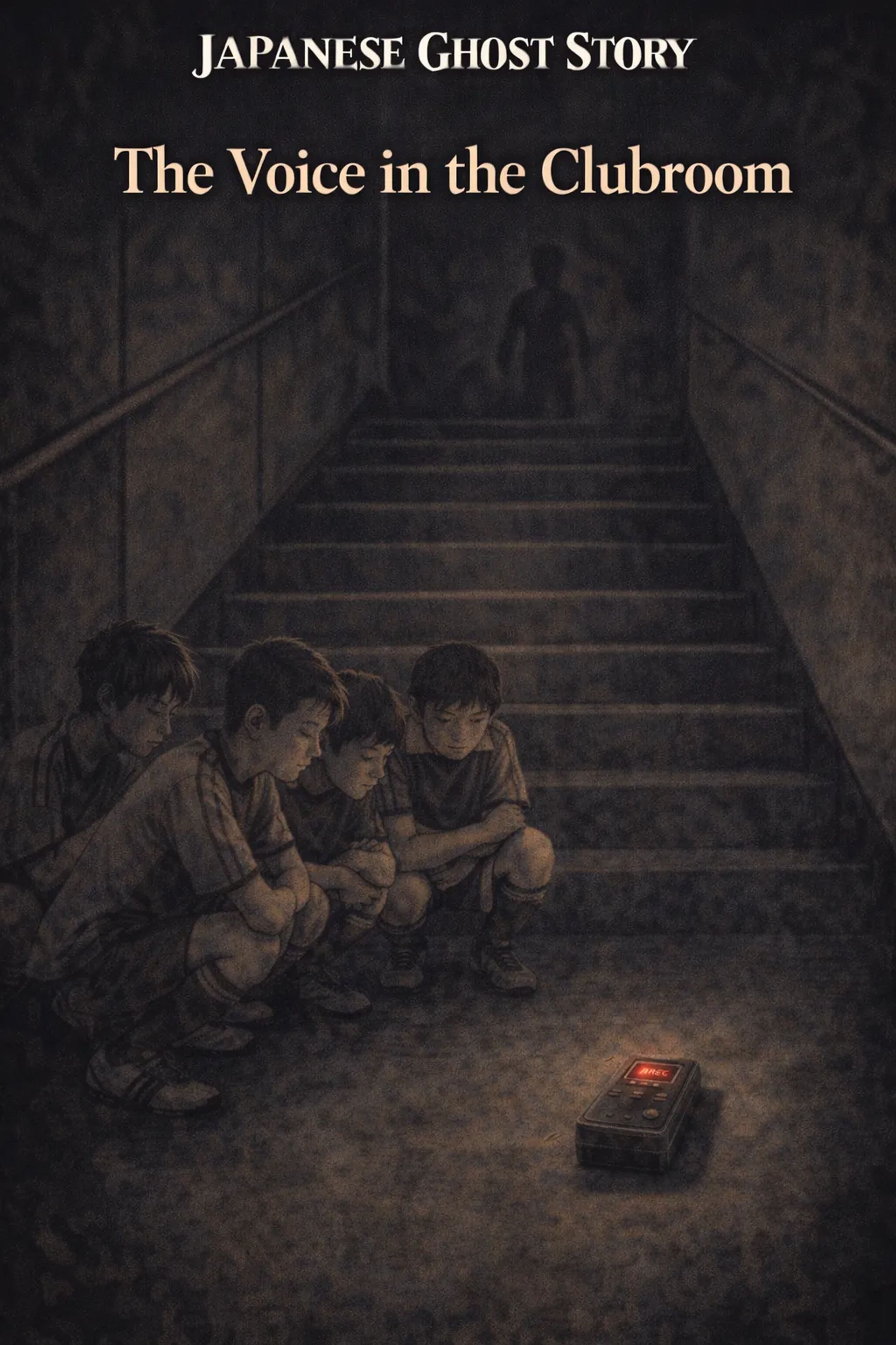 Japanese Ghost Story illustration "title: The Voice in the Clubroom"