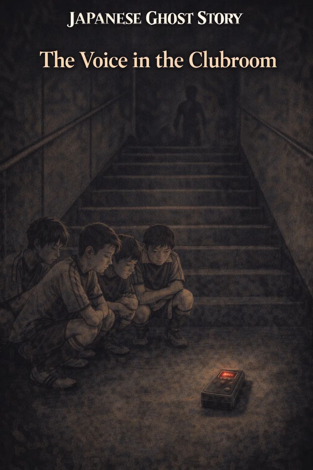 Japanese Ghost Story illustration "title: The Voice in the Clubroom"