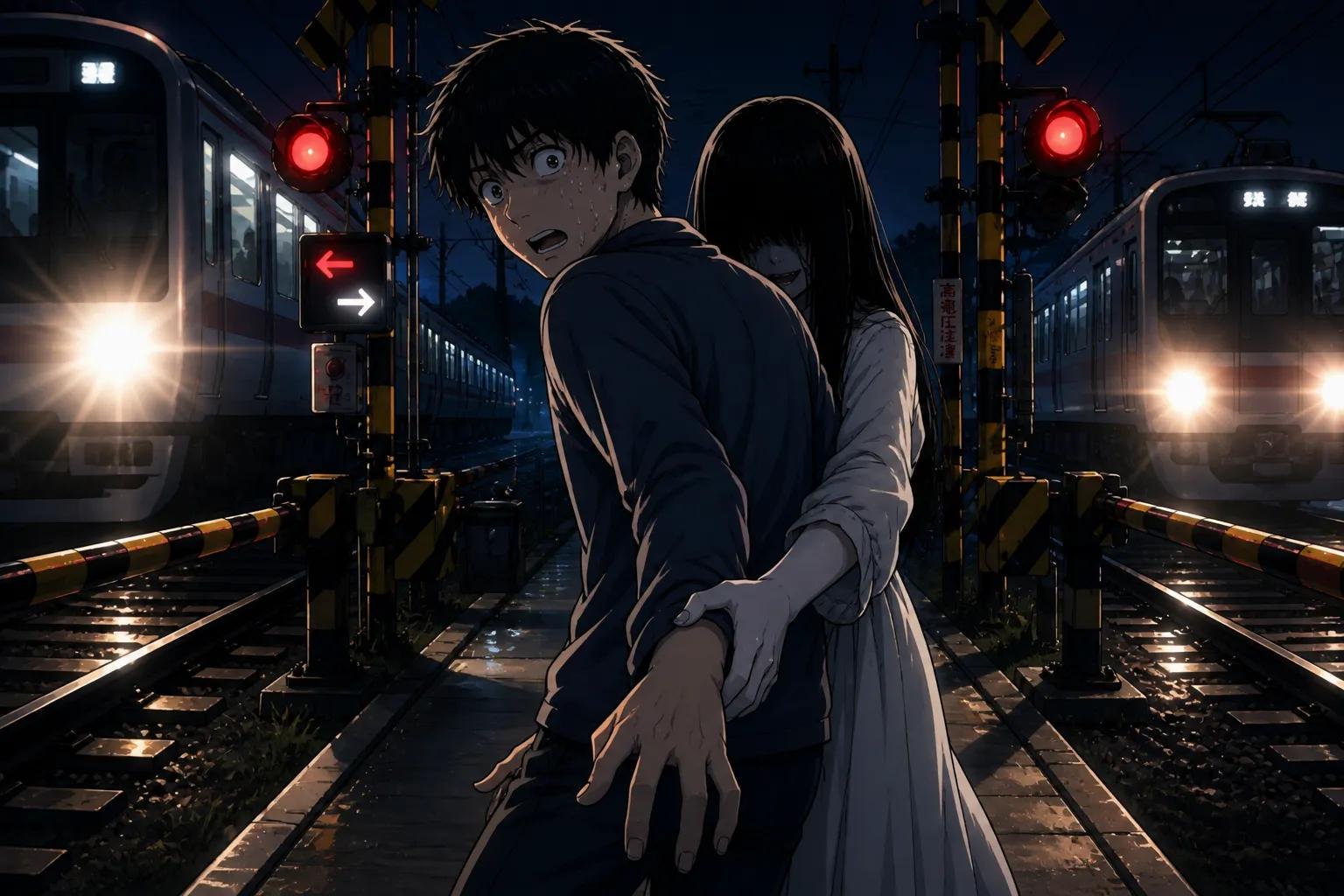 踏切の女