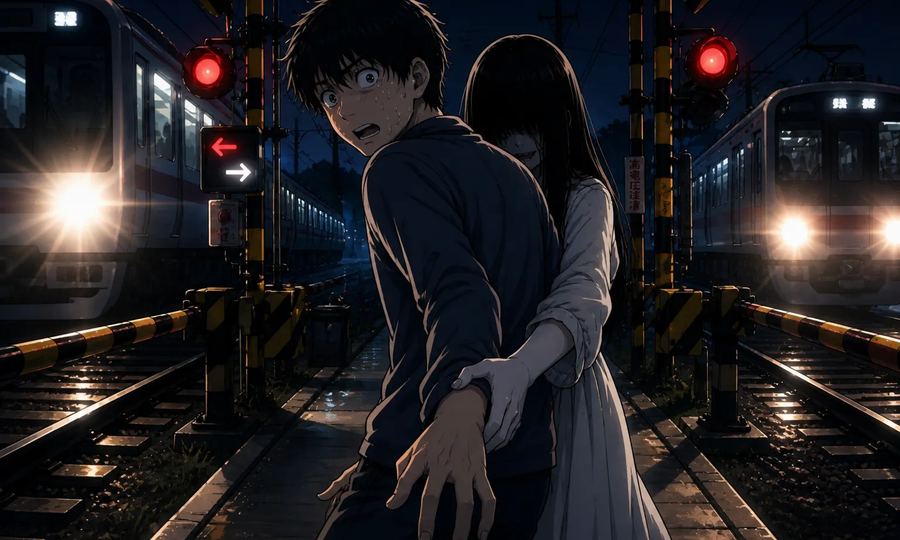 踏切の女