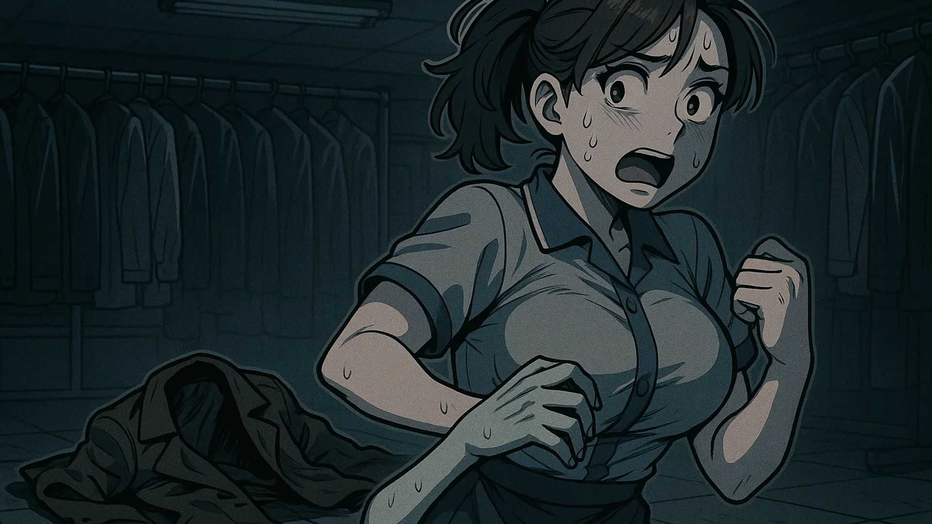 Japanese Ghost Story illustration "title: The Hand in the Coat"