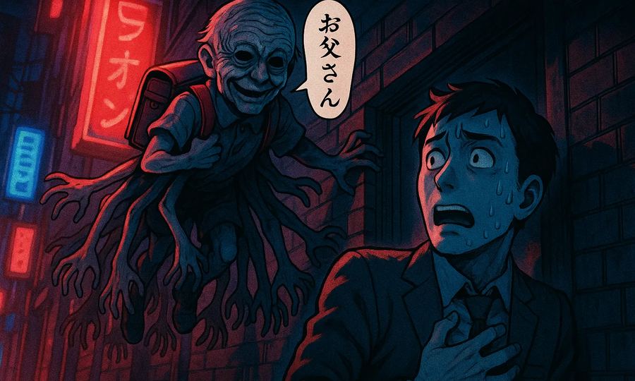繁華街の子供