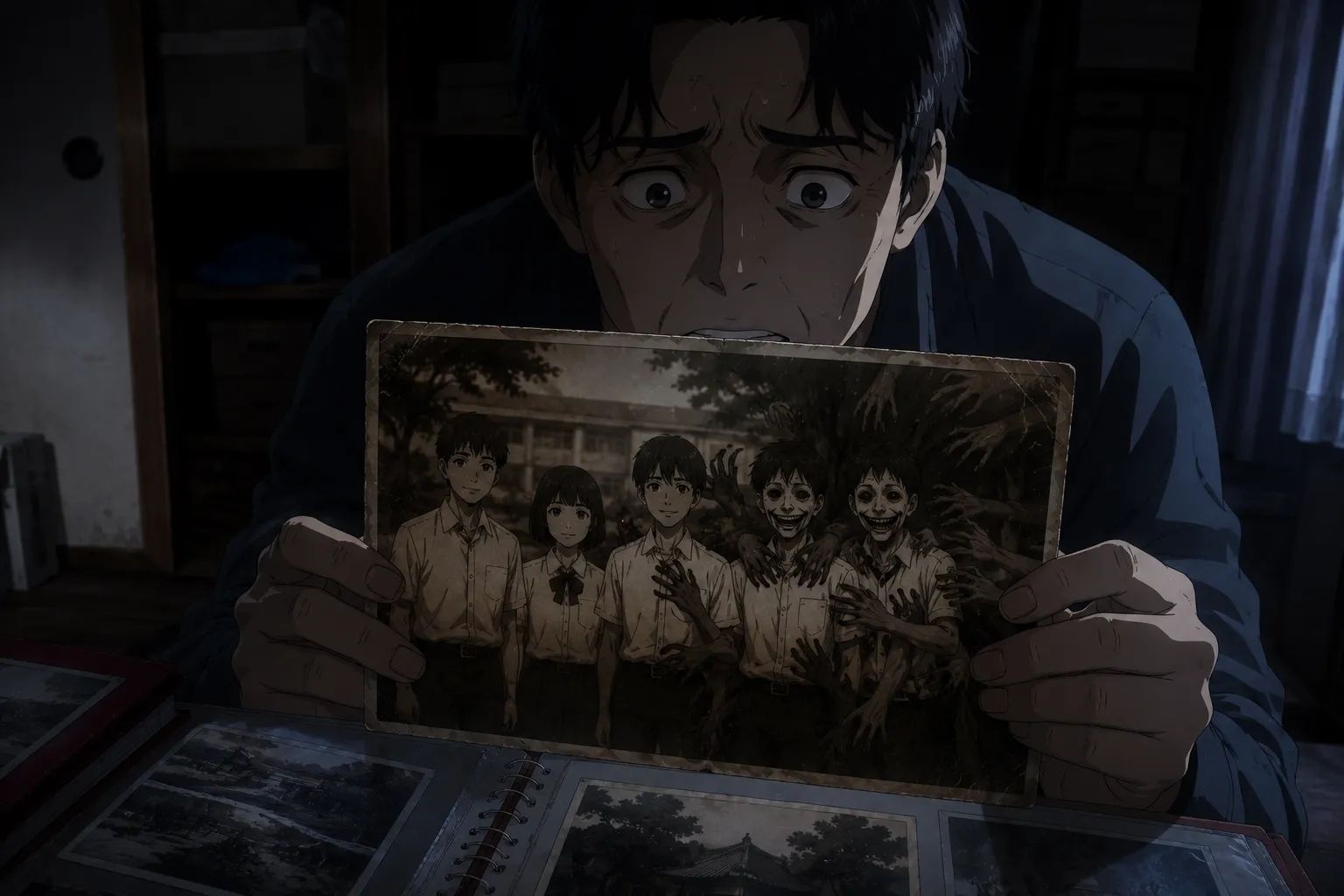 Japanese Ghost Story illustration "title: The Spirit Photograph"
