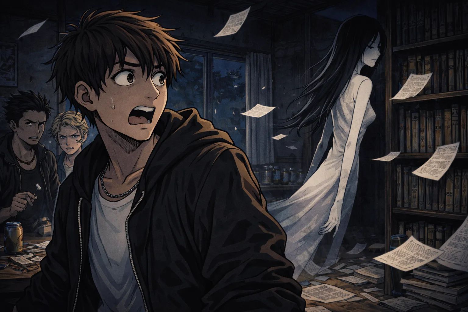 Japanese Ghost Story illustration "title: Perapera-san"