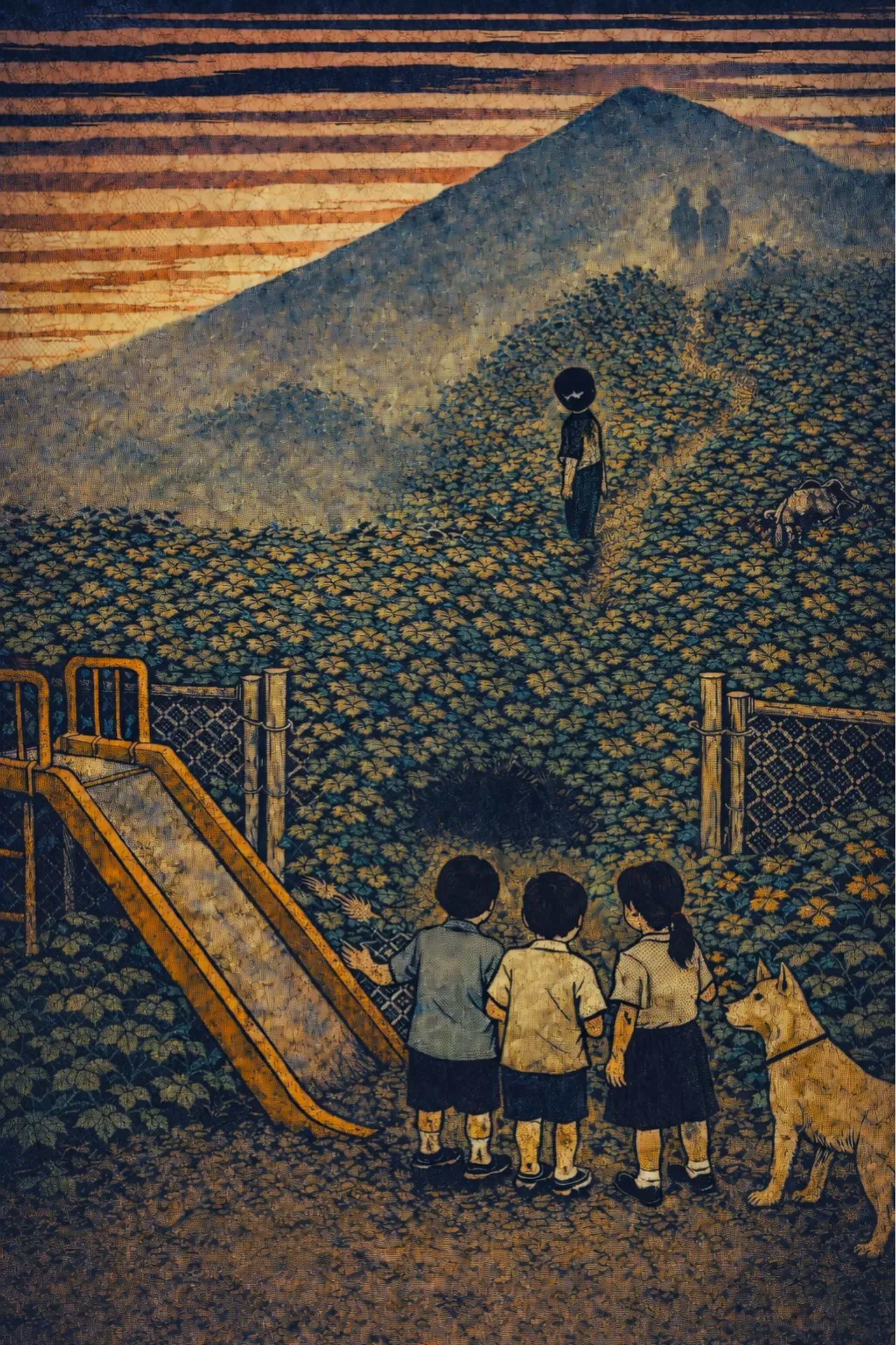 Japanese Ghost Story illustration "title: The Child of the Mountain"