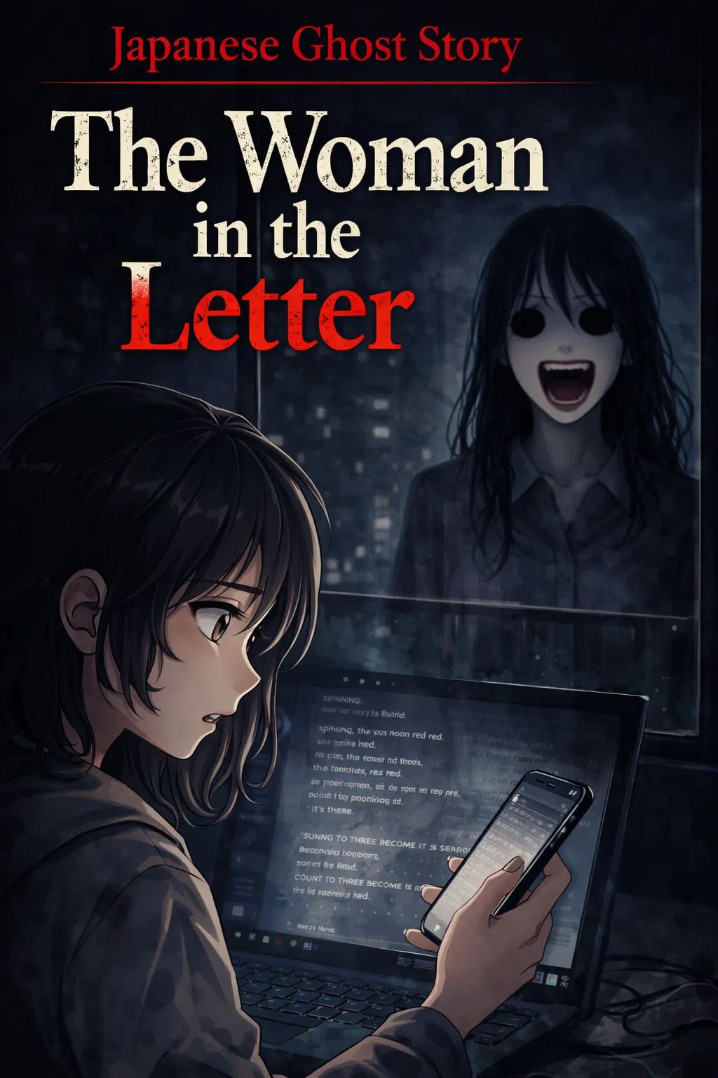 Japanese Ghost Story illustration "title: The Woman in the Letter"