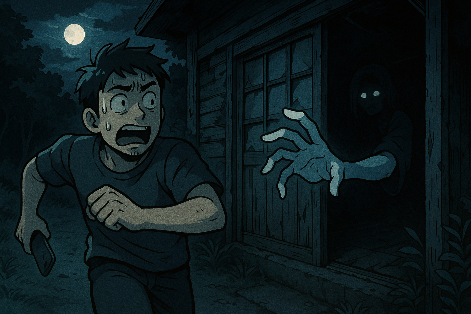 Japanese Ghost Story illustration "title: The Picked-Up Smartphone"