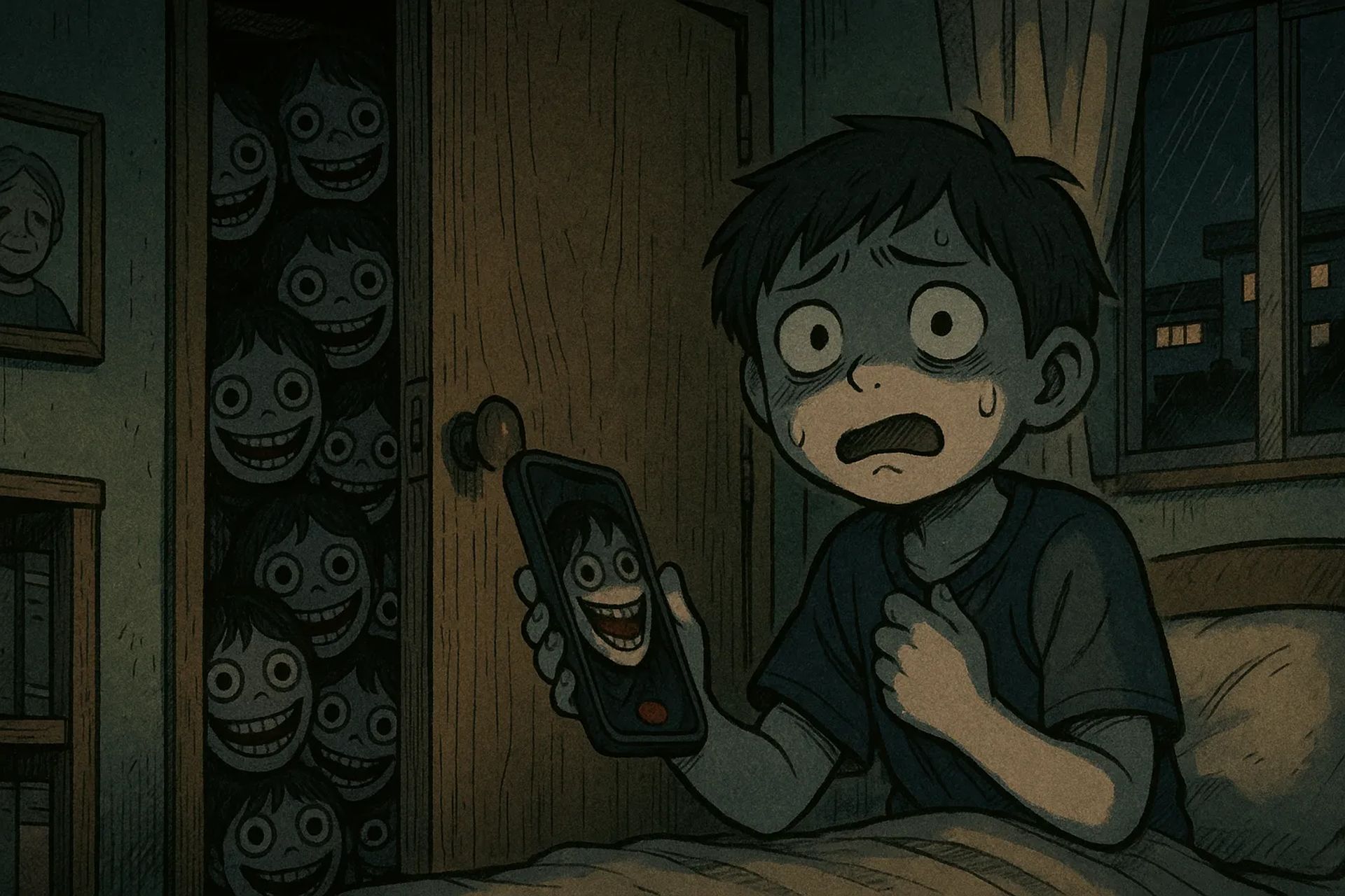 Japanese Ghost Story illustration "title: Hama-kun"