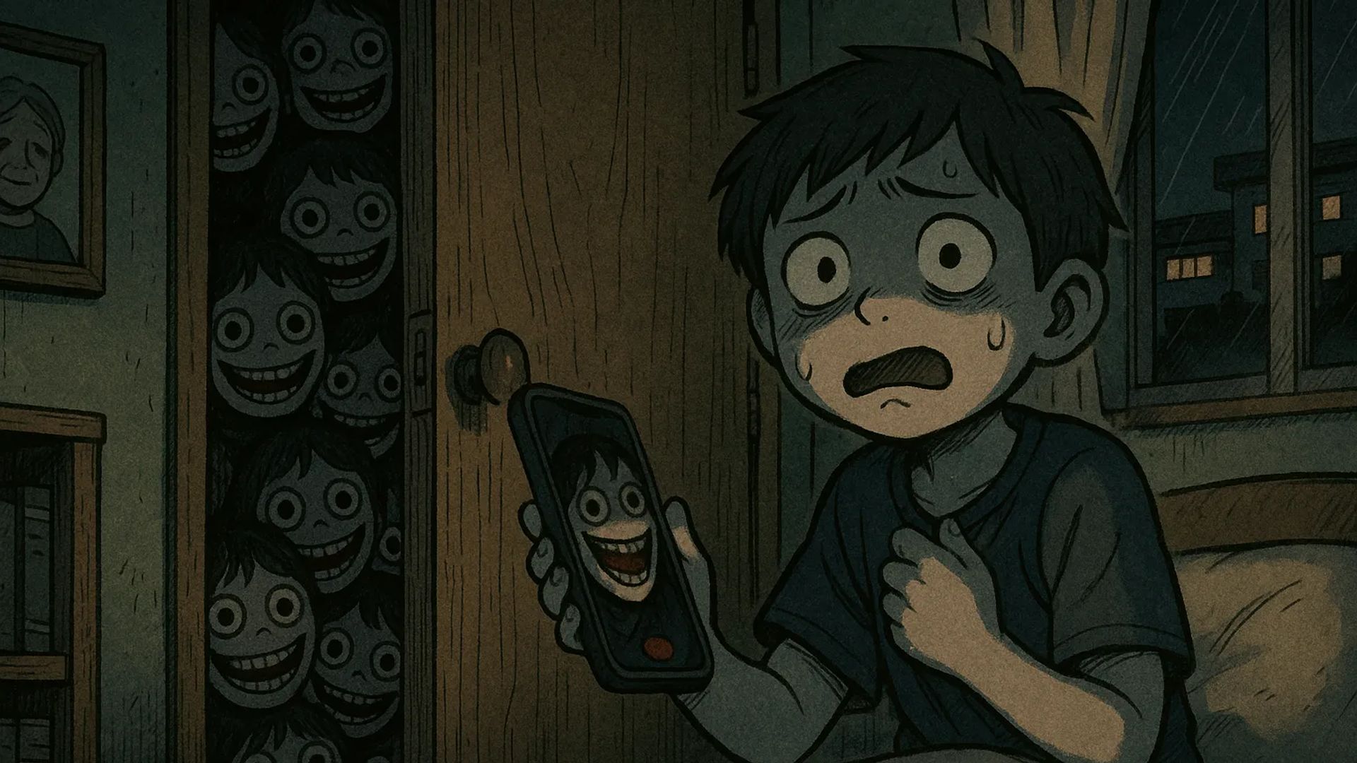 Japanese Ghost Story illustration "title: Hama-kun"