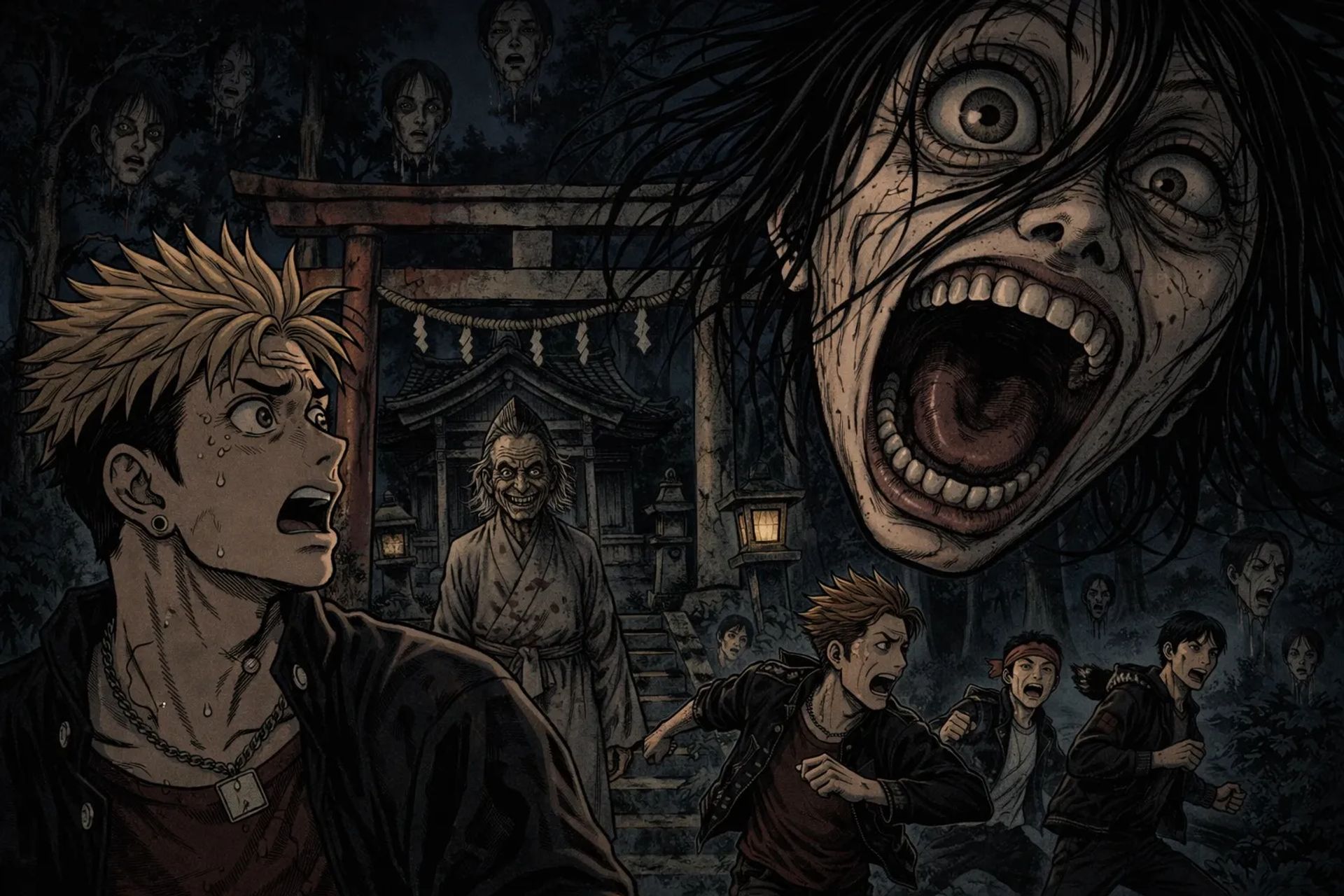 Japanese Ghost Story illustration "title: No Escape"