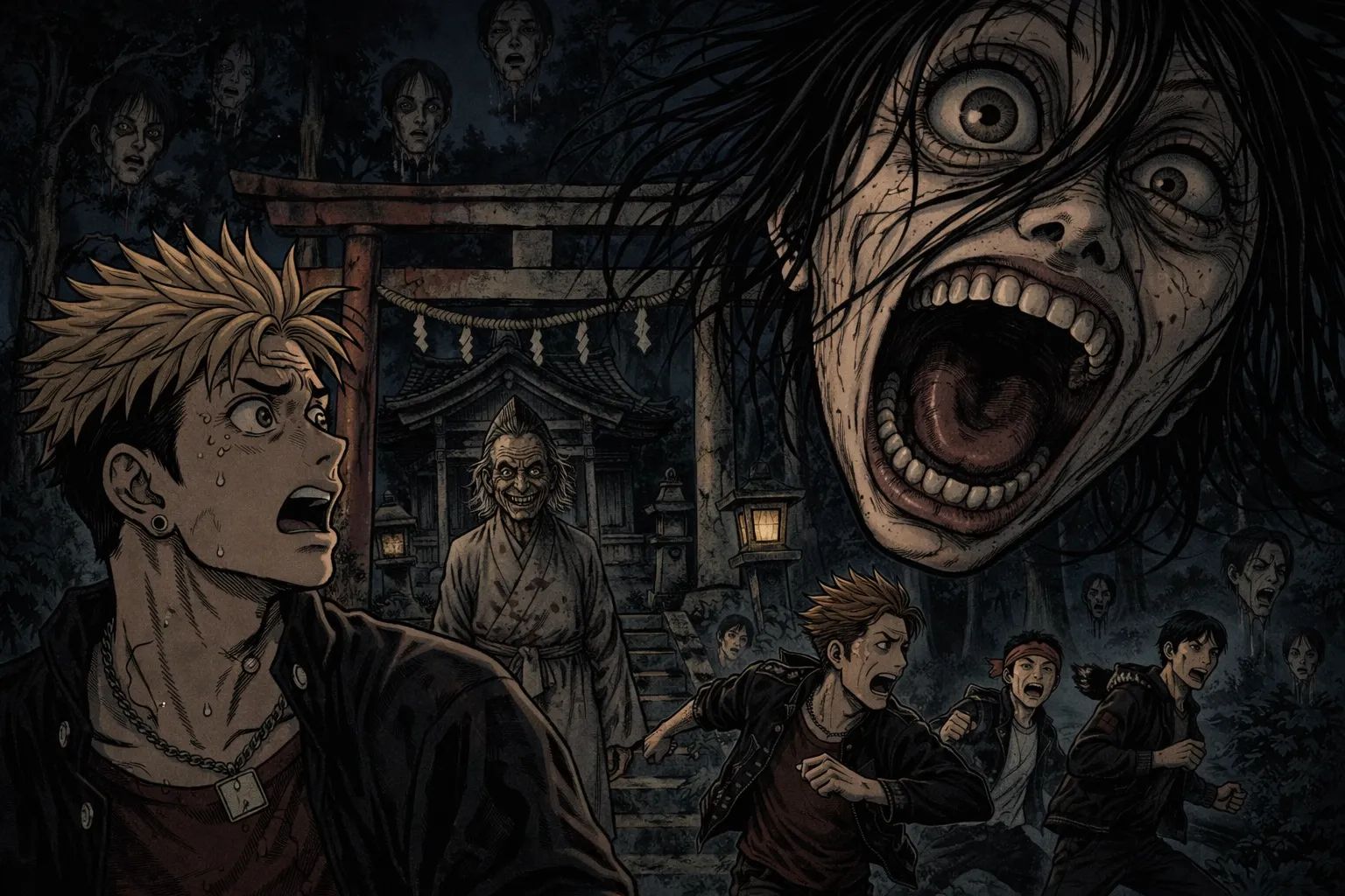 Japanese Ghost Story illustration "title: No Escape"