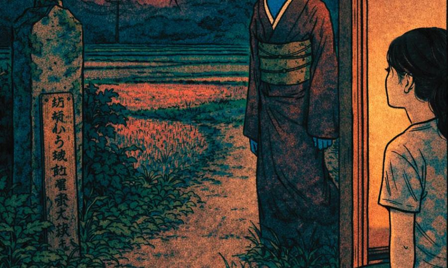 The Long-Necked Woman at Dusk