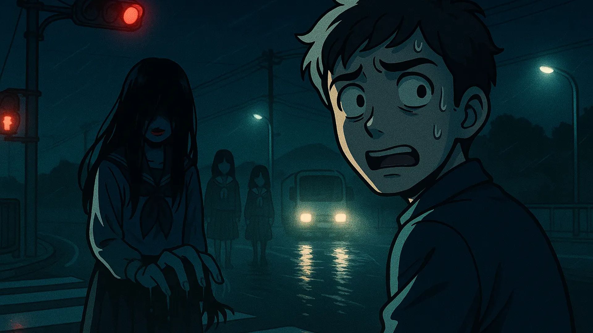 Japanese Ghost Story illustration "title: The Choice of a Prophetic Dream"