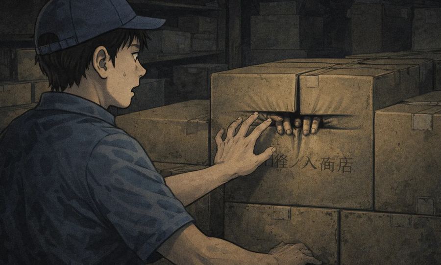 紛れ込むダンボール