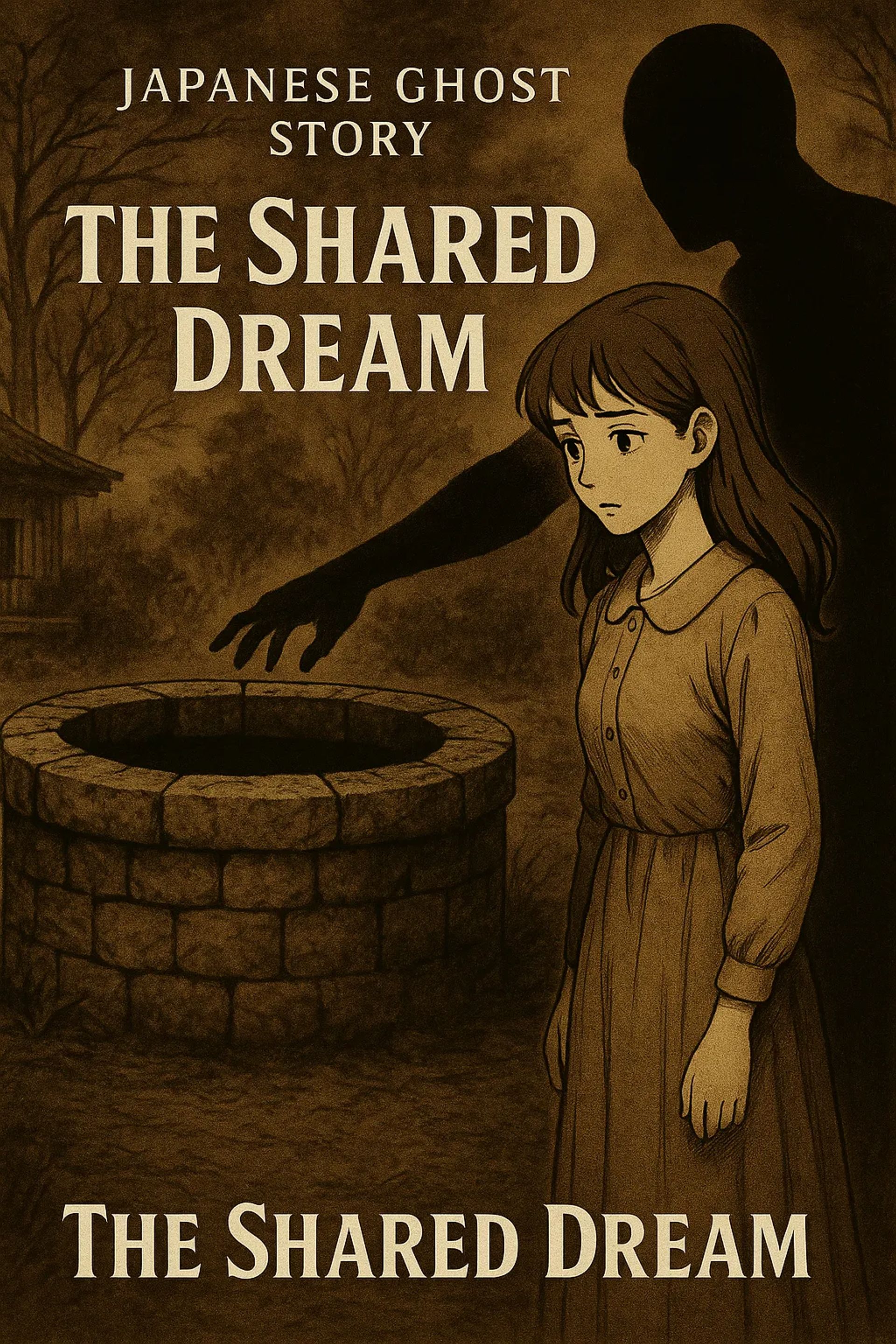 Japanese Ghost Story illustration "title: The Shadow Well"
