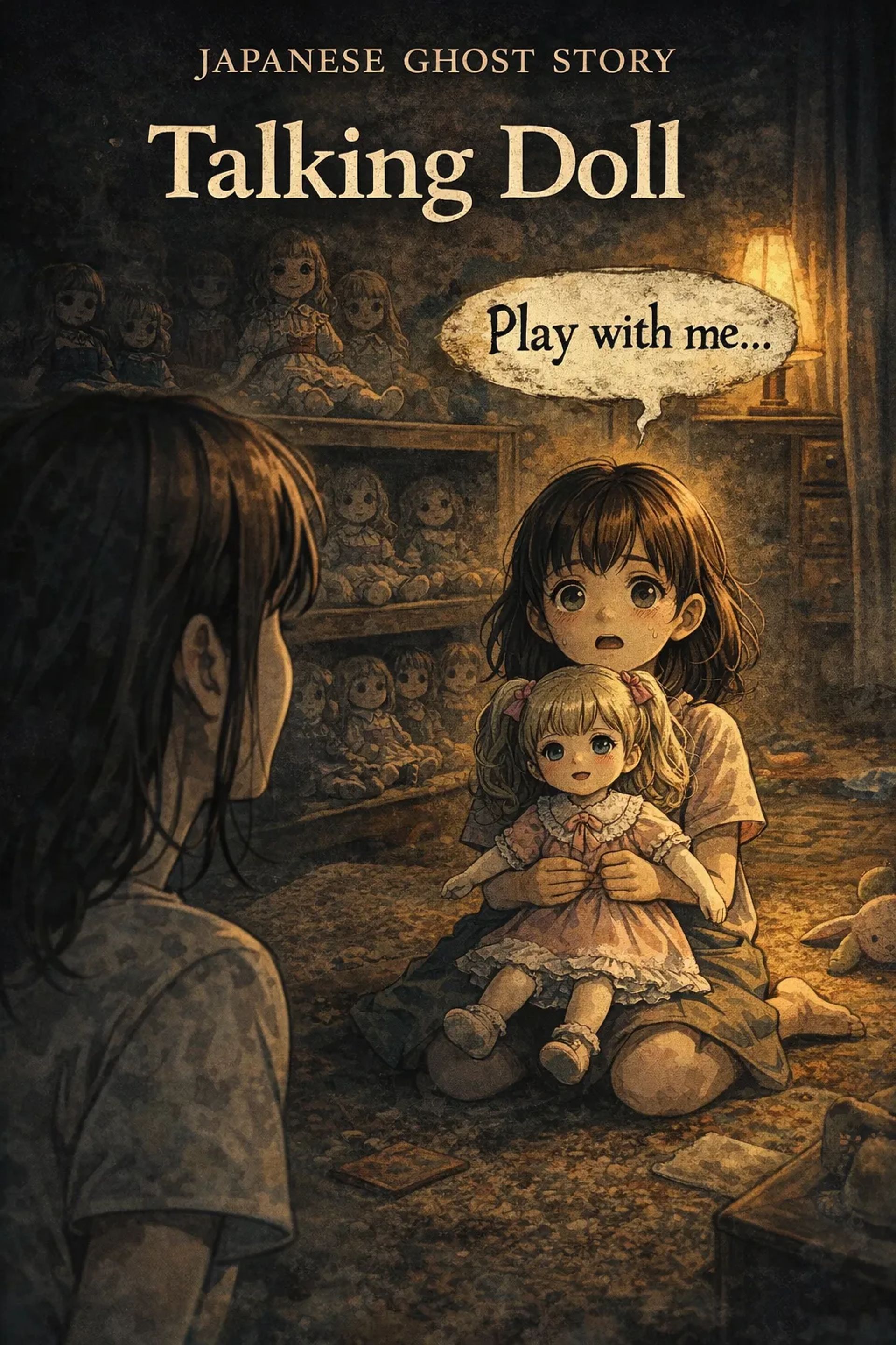 Japanese Ghost Story illustration "title: Talking Doll"