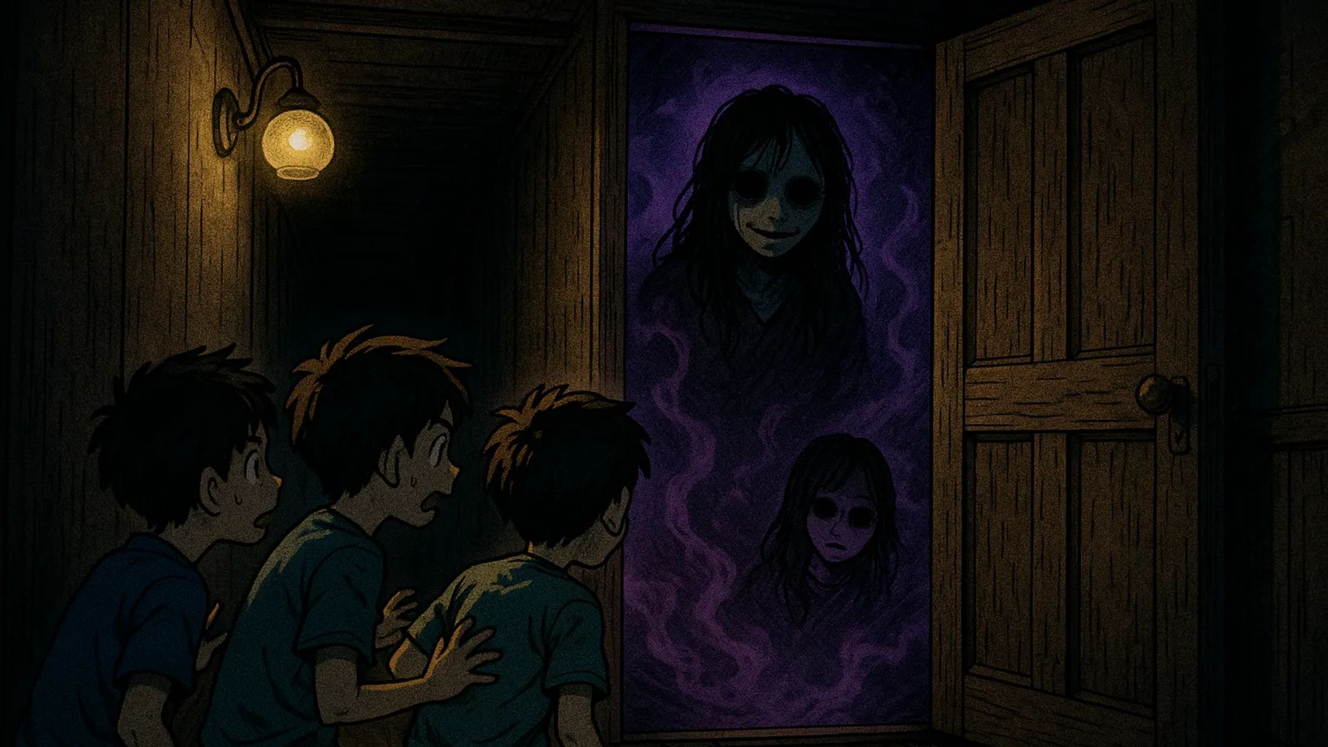 Japanese Ghost Story illustration "title: The Door in My Friend’s House"