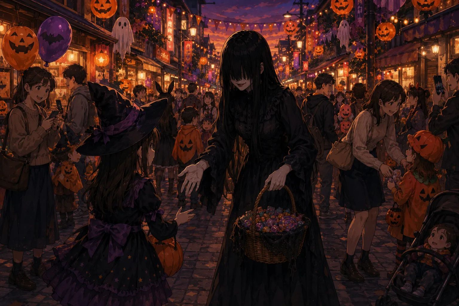 Japanese Ghost Story illustration "title: The Woman Who Came to Pick Them Up"