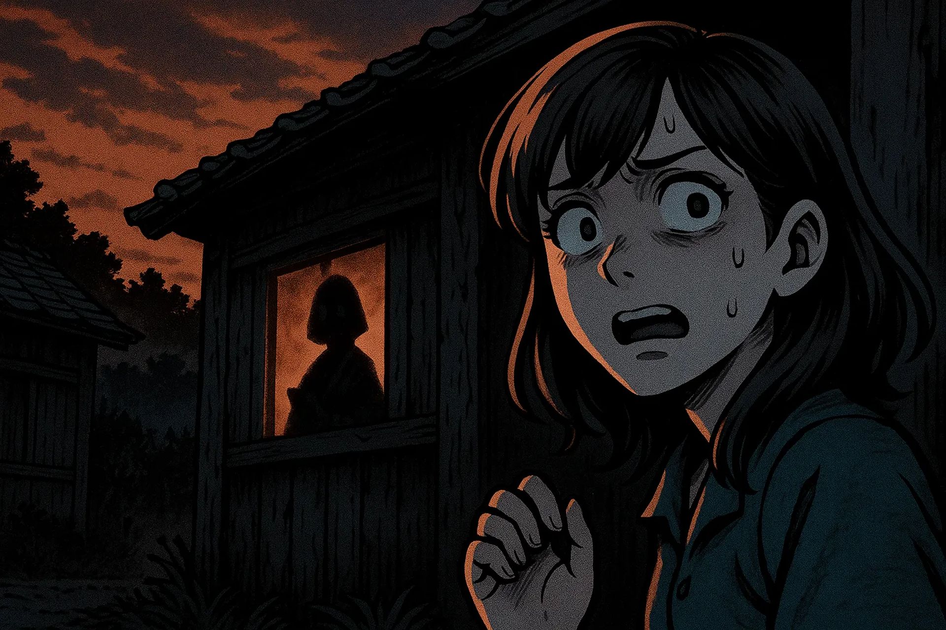 Japanese Ghost Story illustration "title: The Sealed Storehouse Doll"