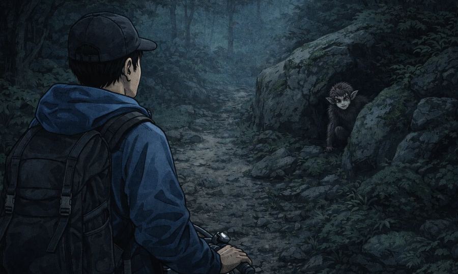 深山を歩く者