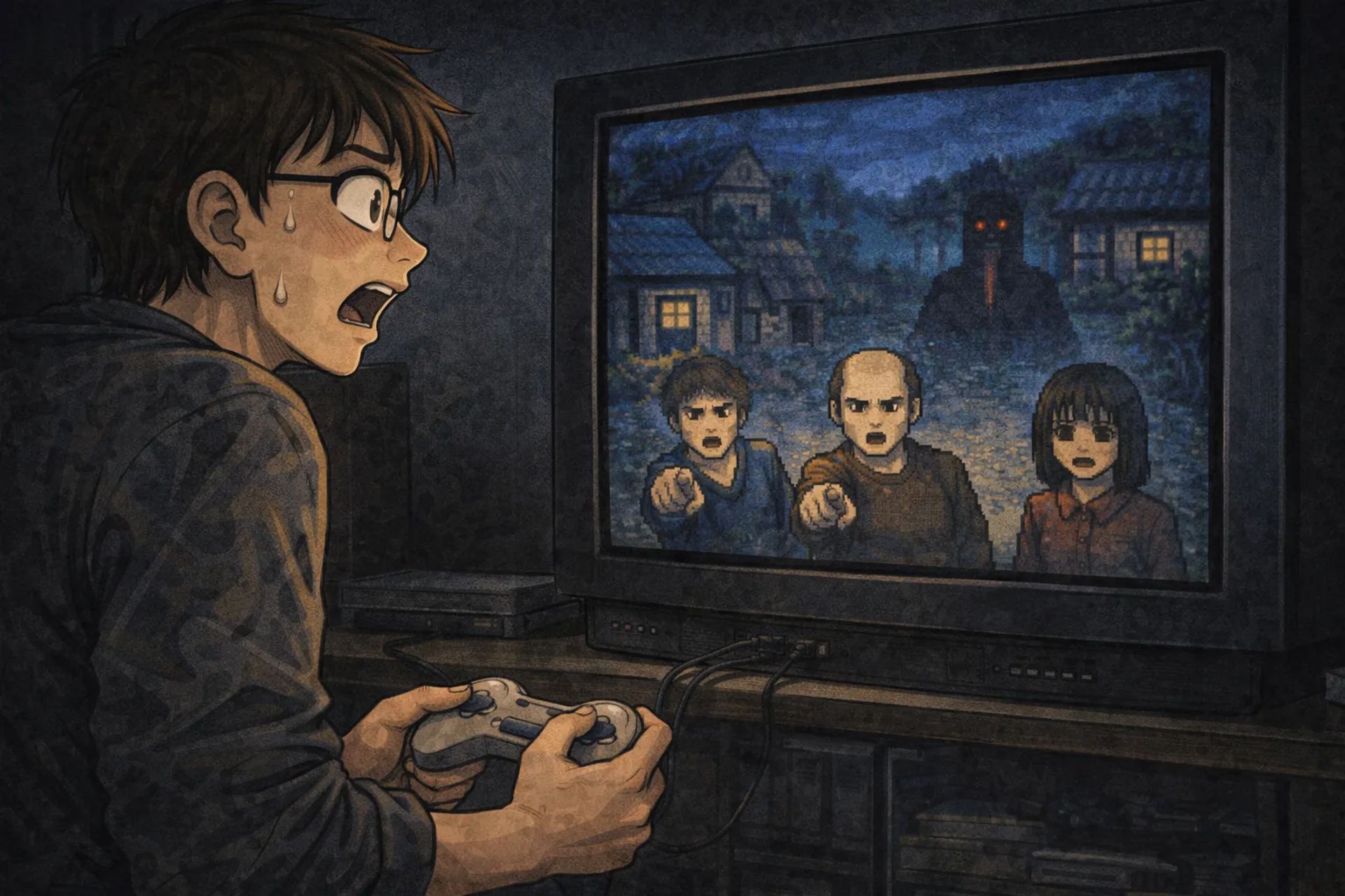 Japanese Ghost Story illustration "title: The Unknown Quest"