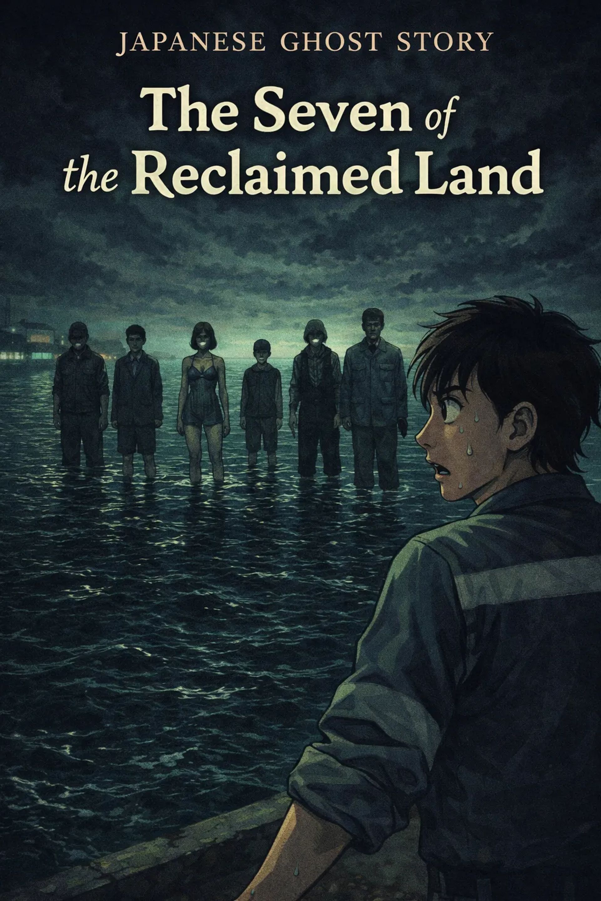 Japanese Ghost Story illustration "title: The Seven of the Reclaimed Land"