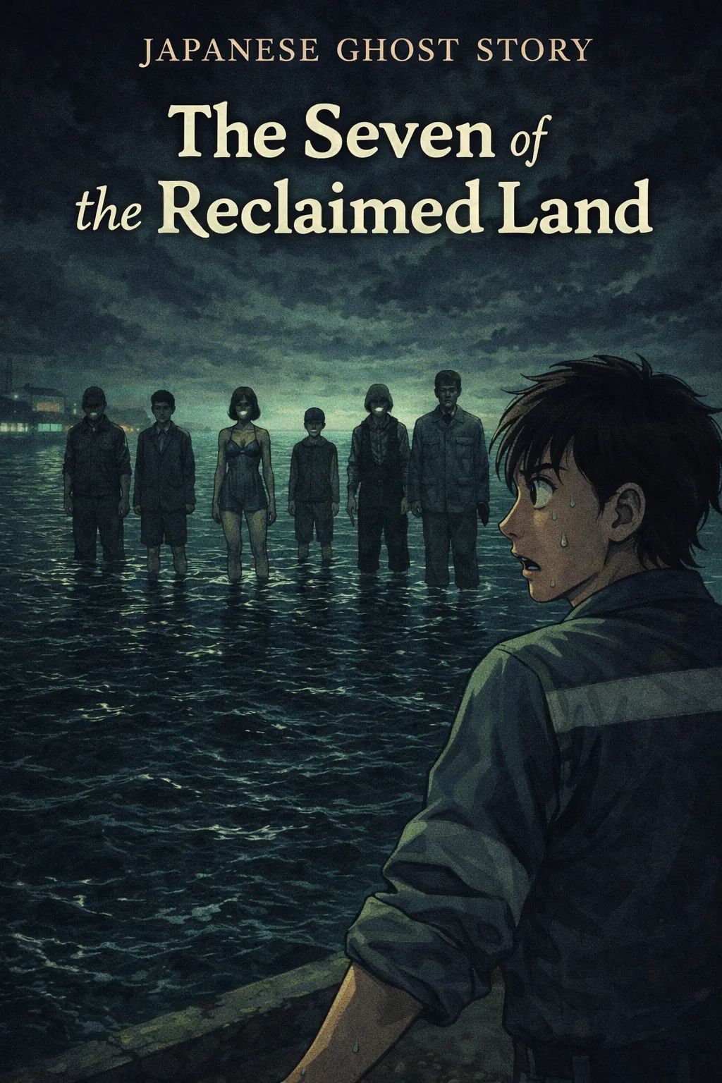 Japanese Ghost Story illustration "title: The Seven of the Reclaimed Land"