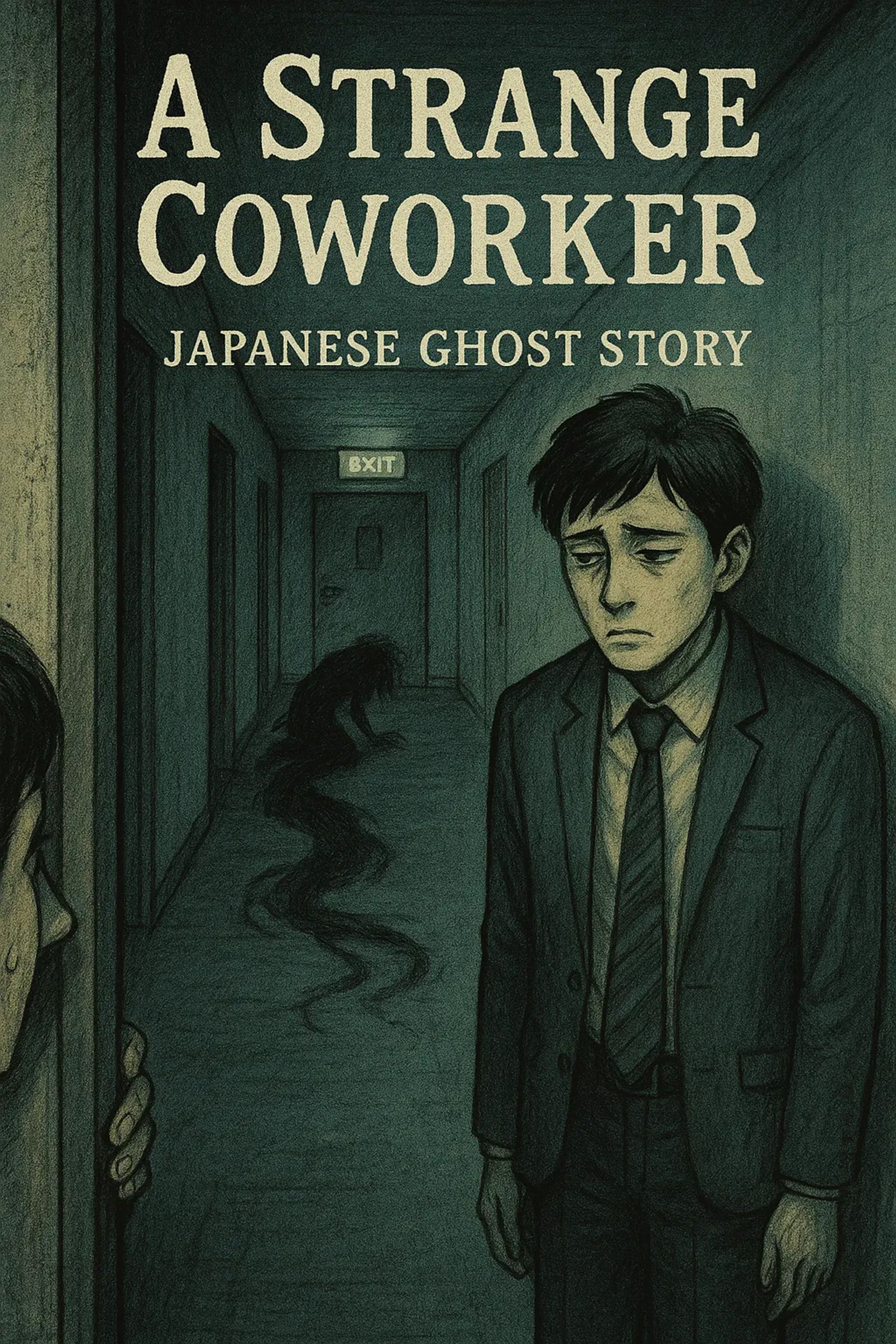 Japanese Ghost Story illustration "title: The Neighboring Room of the Business Hotel"
