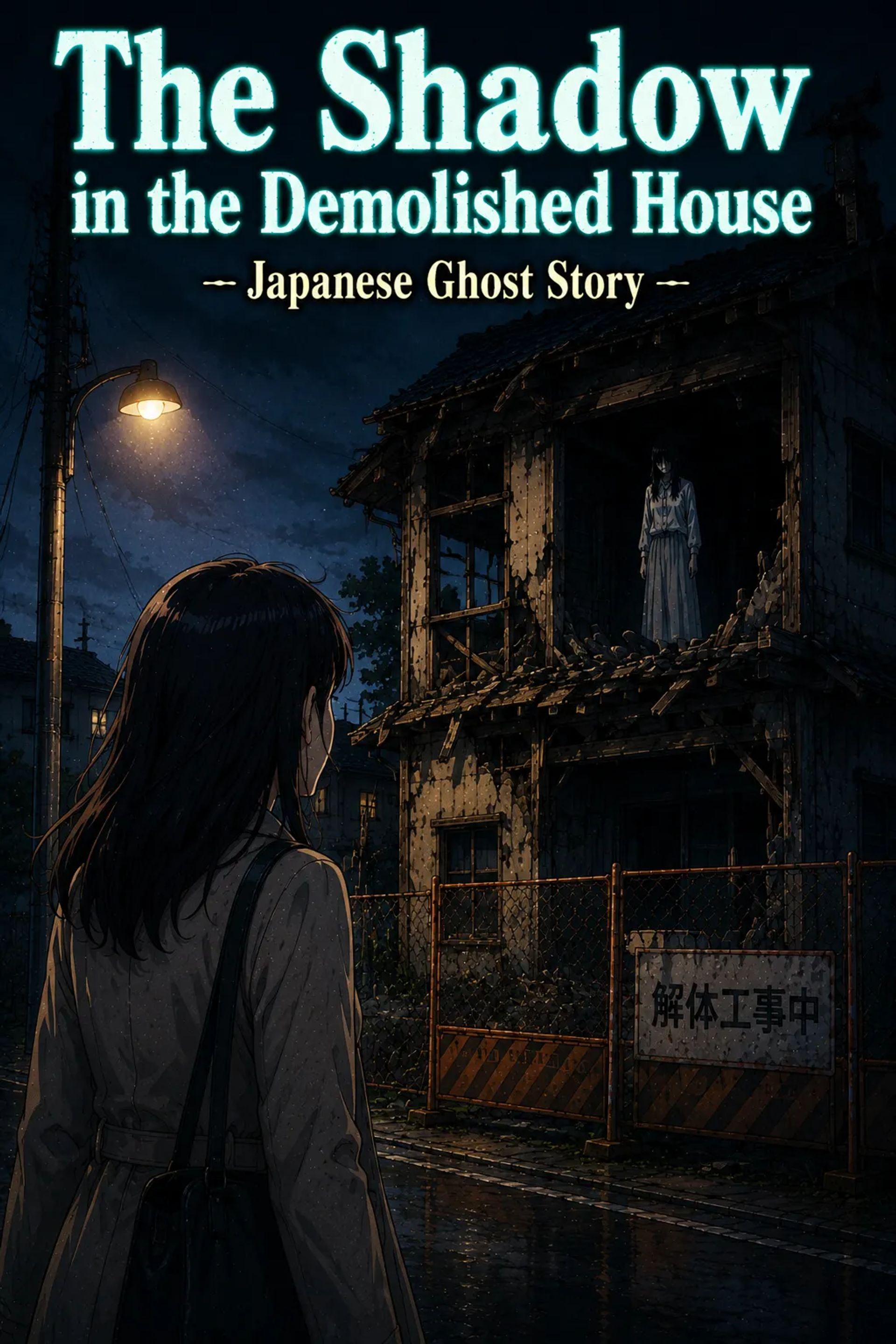 Japanese Ghost Story illustration "title: The Shadow in the Demolished House"