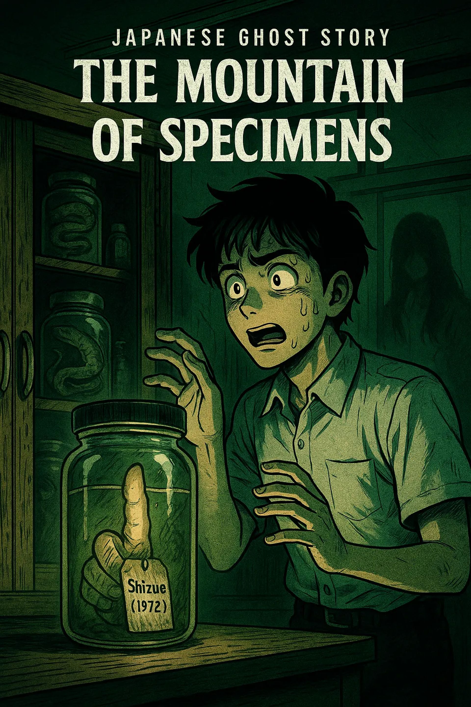 Japanese Ghost Story illustration "title: The Mountain of Specimens"