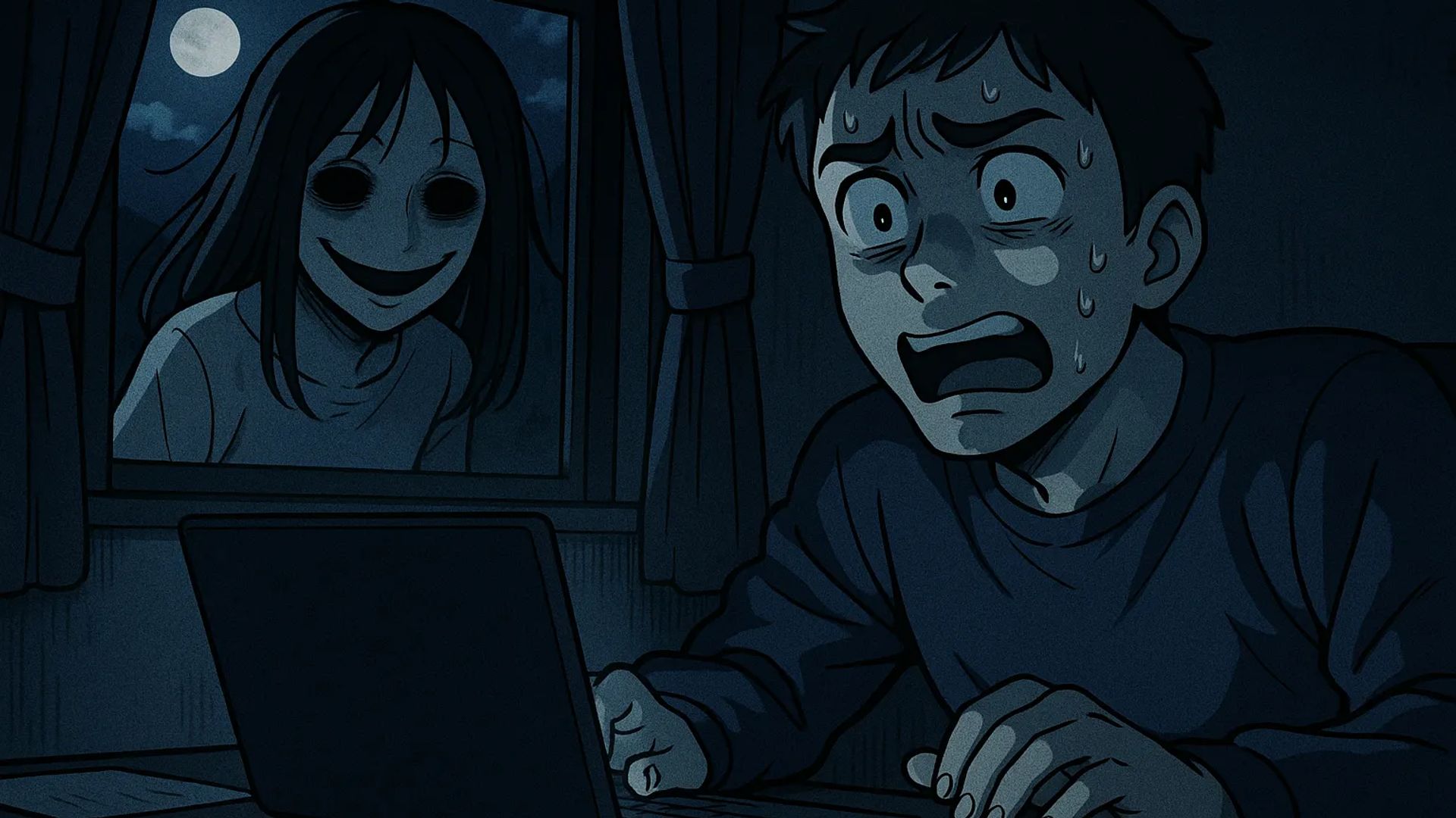 Japanese Ghost Story illustration "title: The Woman in the Letter"