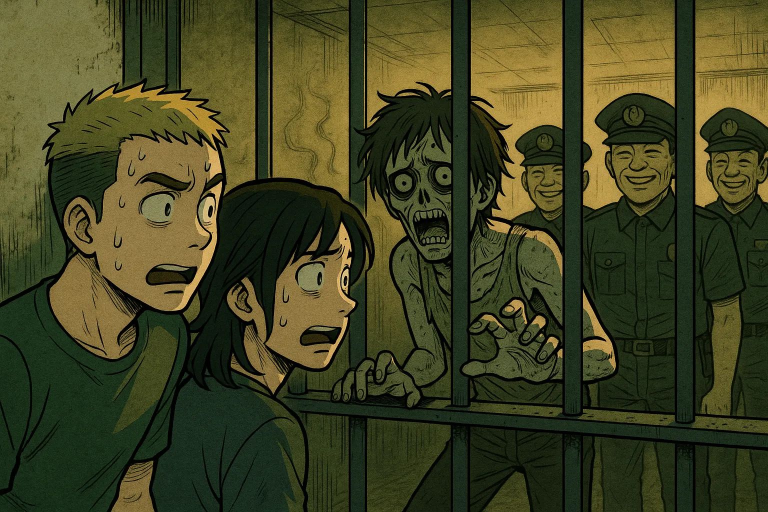 Japanese Ghost Story illustration "title: The Deserted Bus Stop in the Countryside"