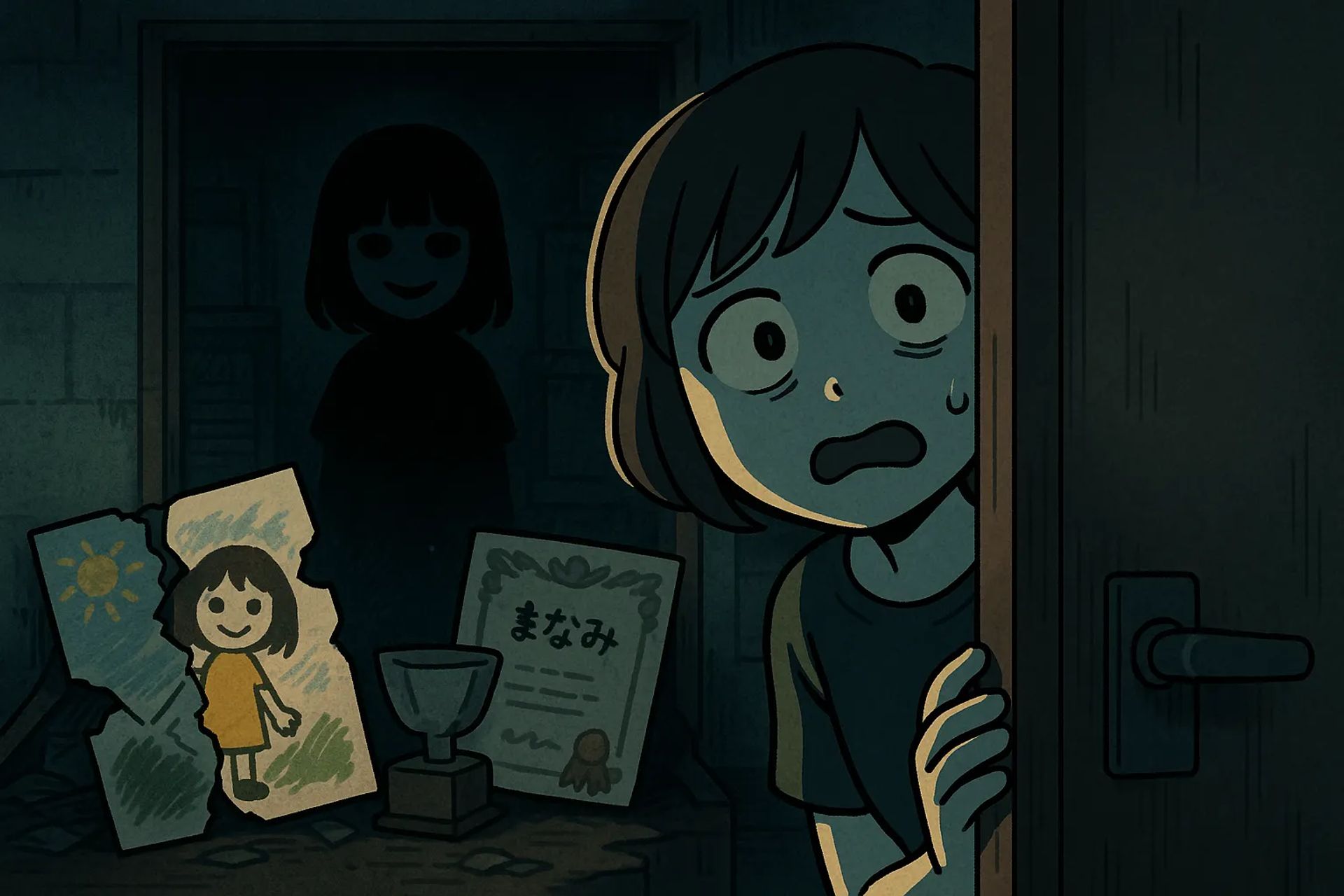 Japanese Ghost Story illustration "title: There’s One More Person in My House"