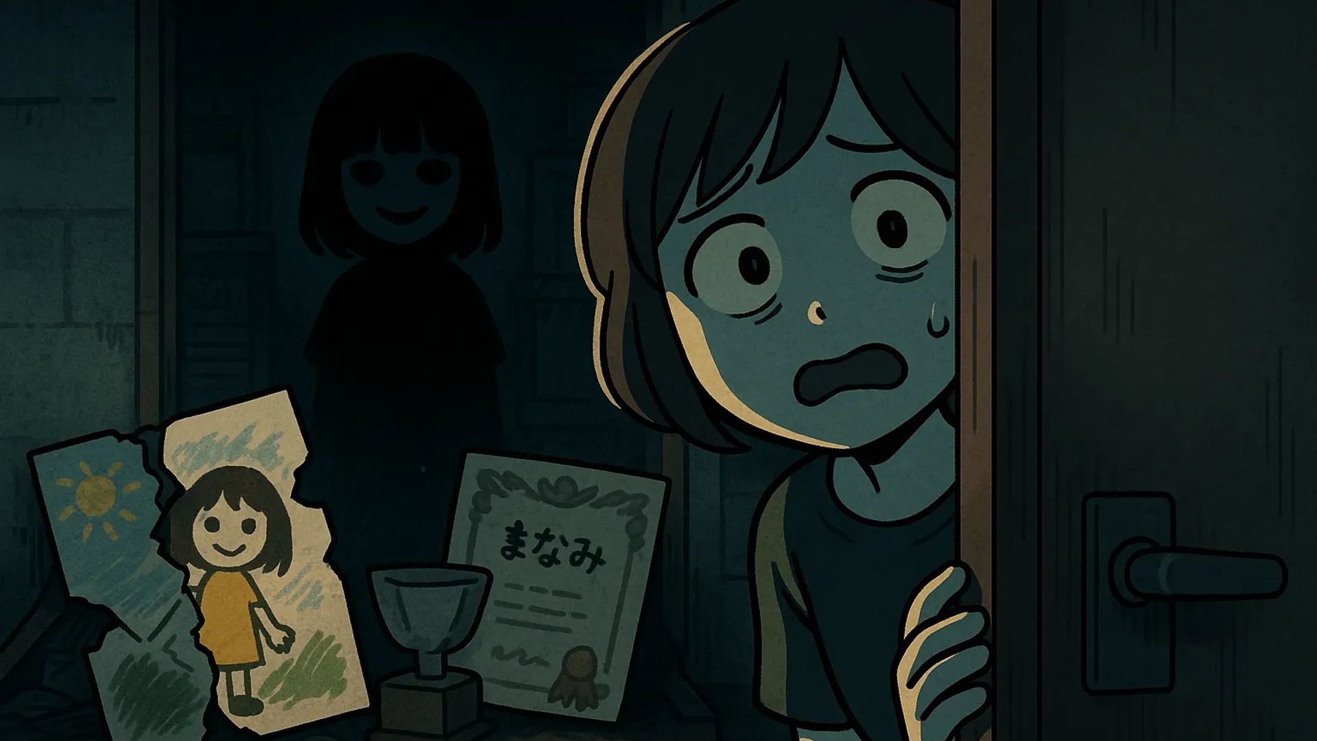 Japanese Ghost Story illustration "title: There’s One More Person in My House"