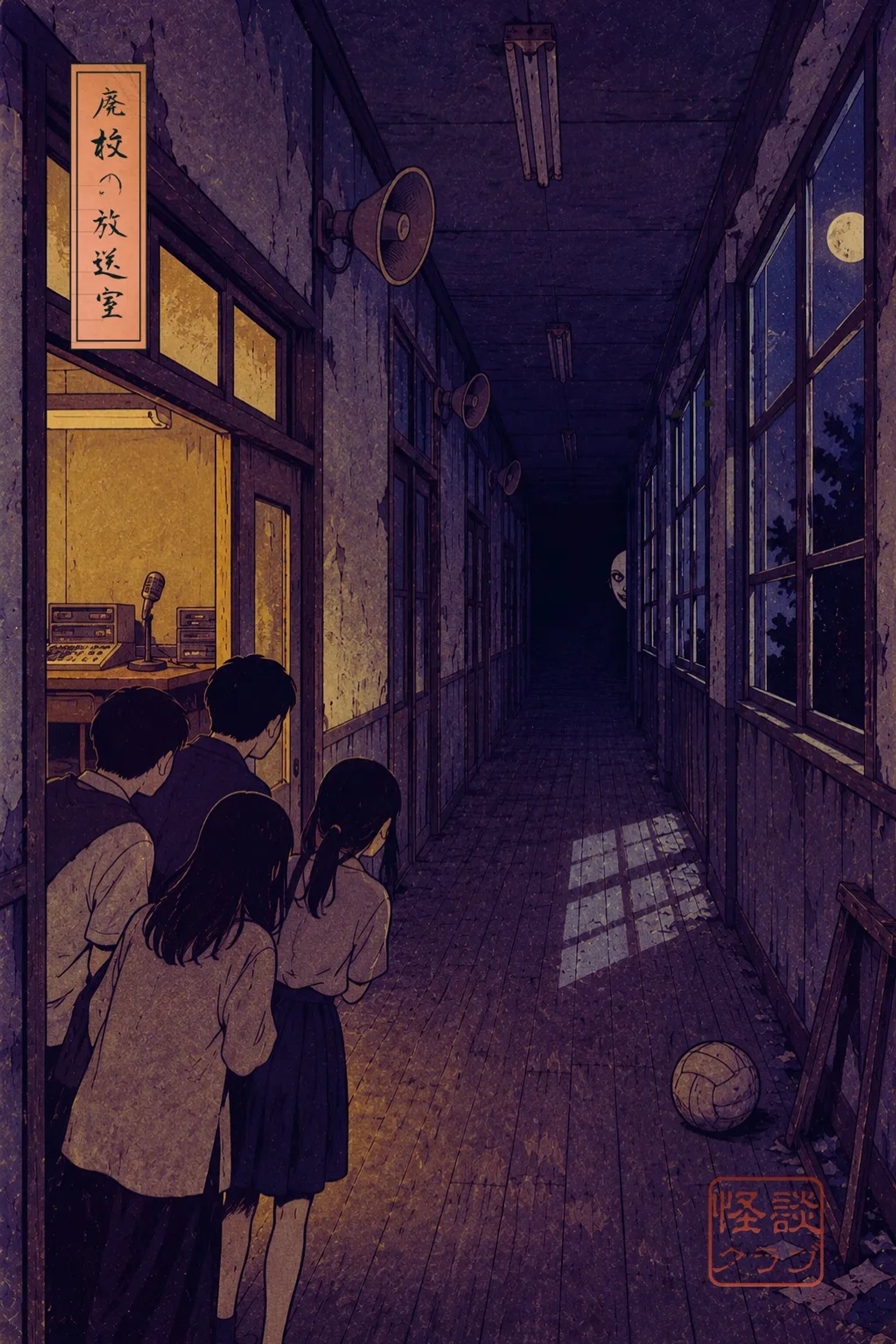 廃校の放送室 浮世絵サムネイル