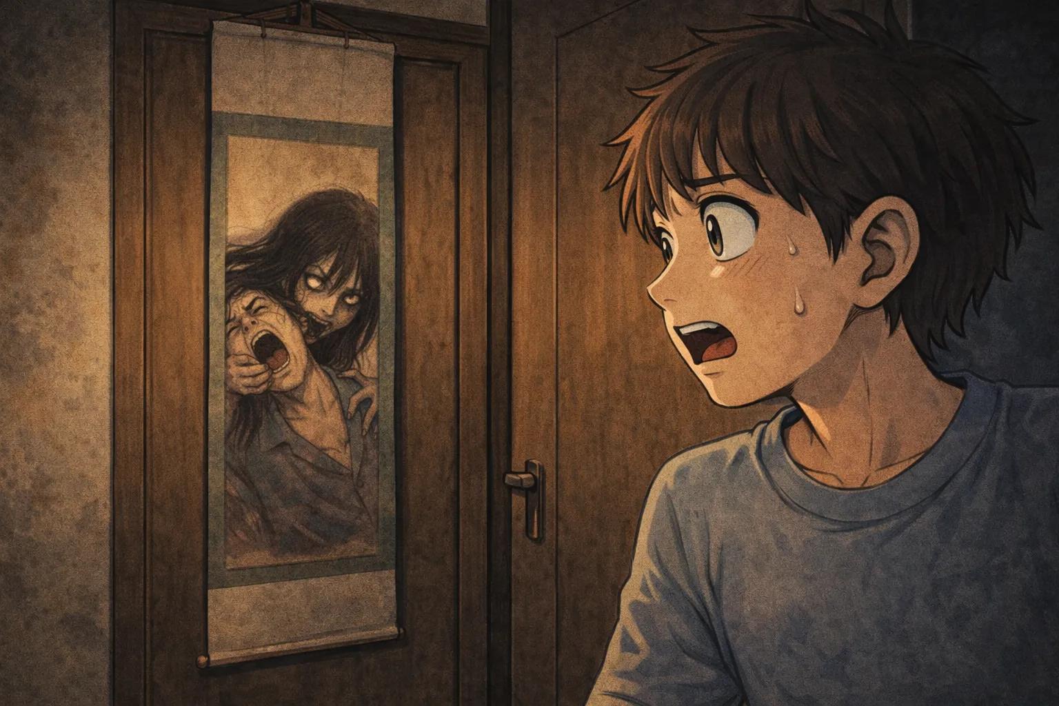 Japanese Ghost Story illustration "title: 幽霊画"