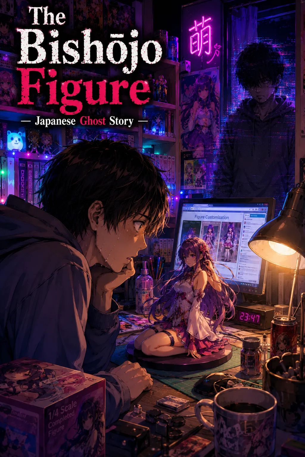 Japanese Ghost Story illustration "title: The Bishōjo Figure"