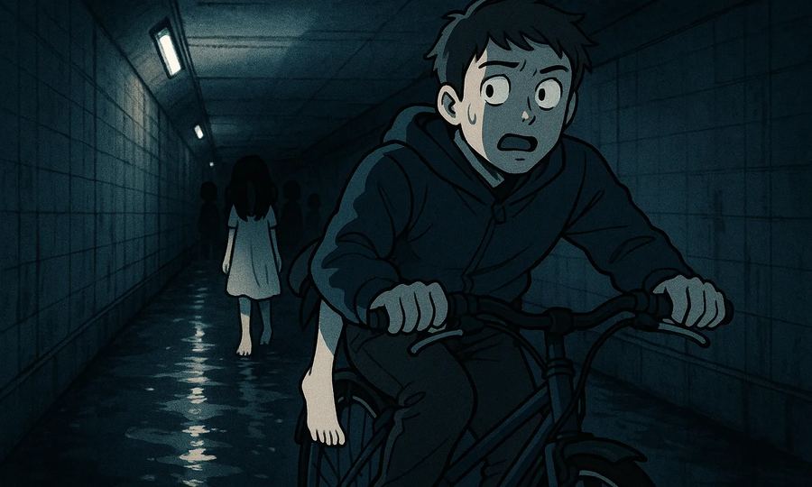 地下道と自転車