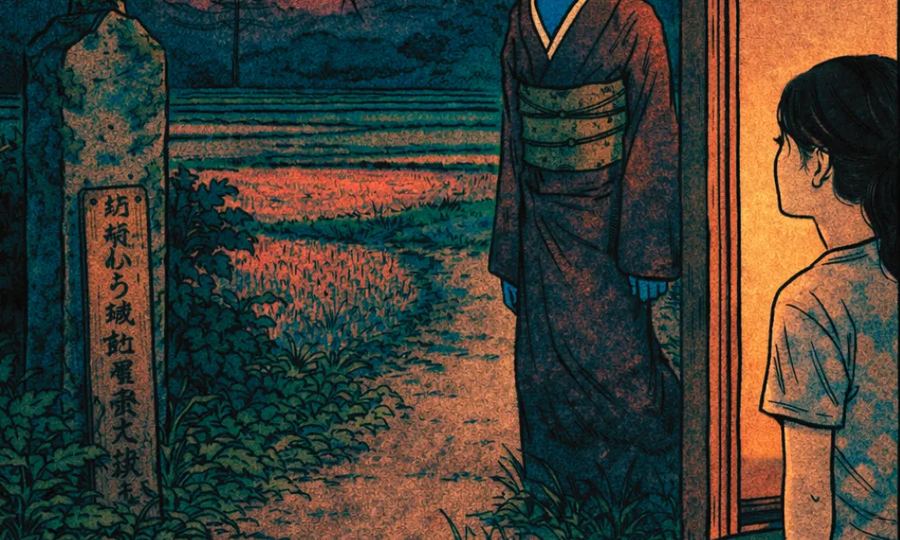 The Long-Necked Woman at Dusk