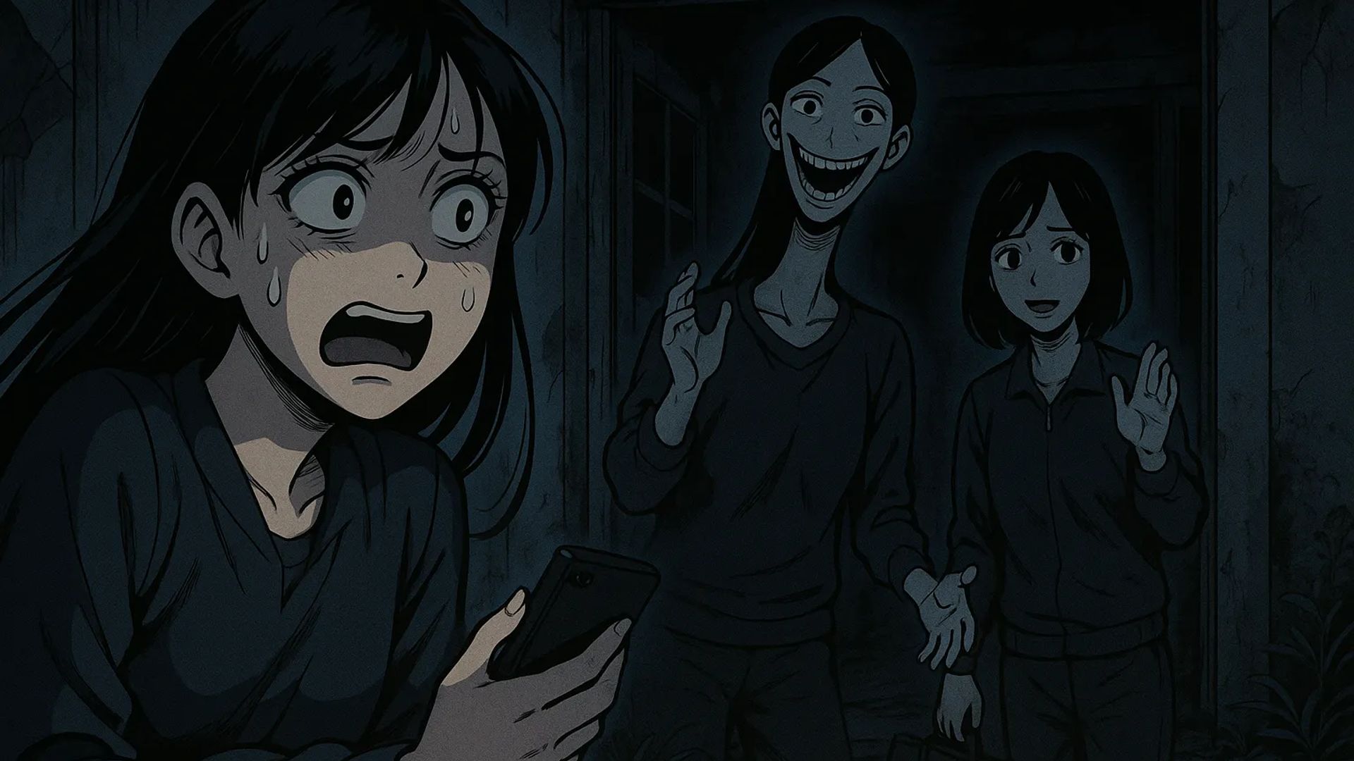 Japanese Ghost Story illustration "title: The Other Me"